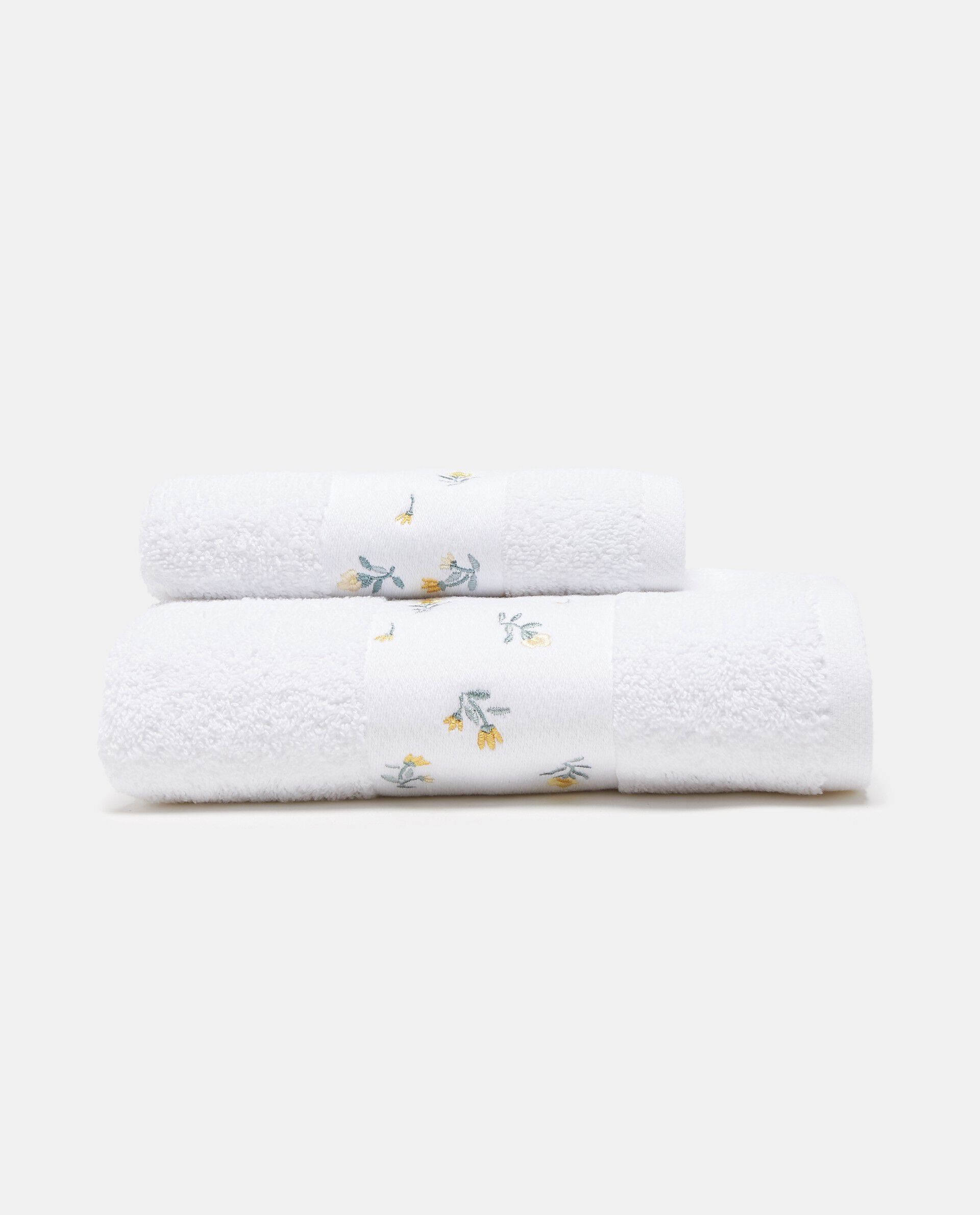 Set due asciugamani cotone e roselline