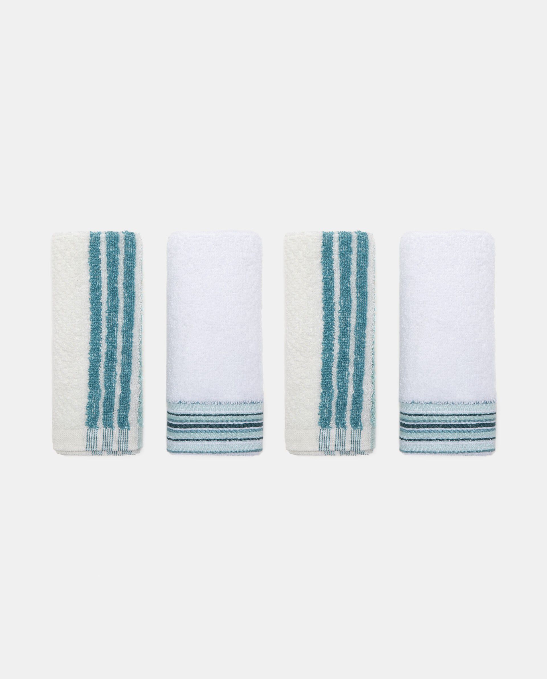 Set quattro lavette cotone righe verticali