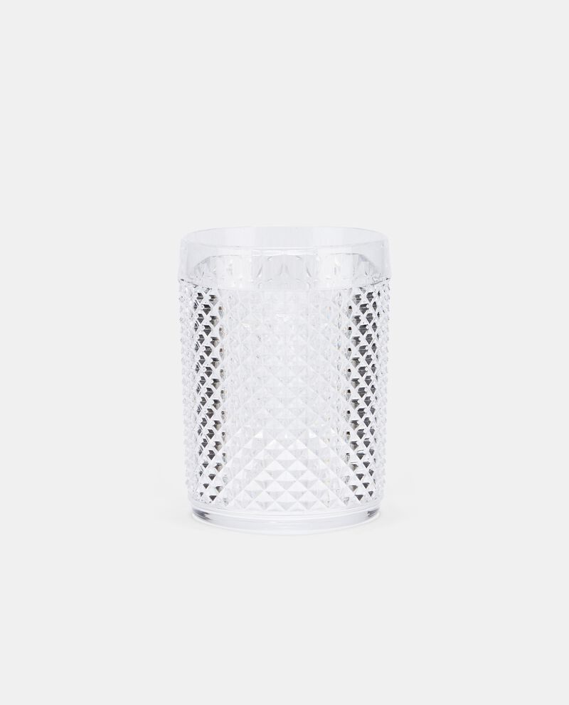 Bicchiere in plastica zigrinata trasparente cover