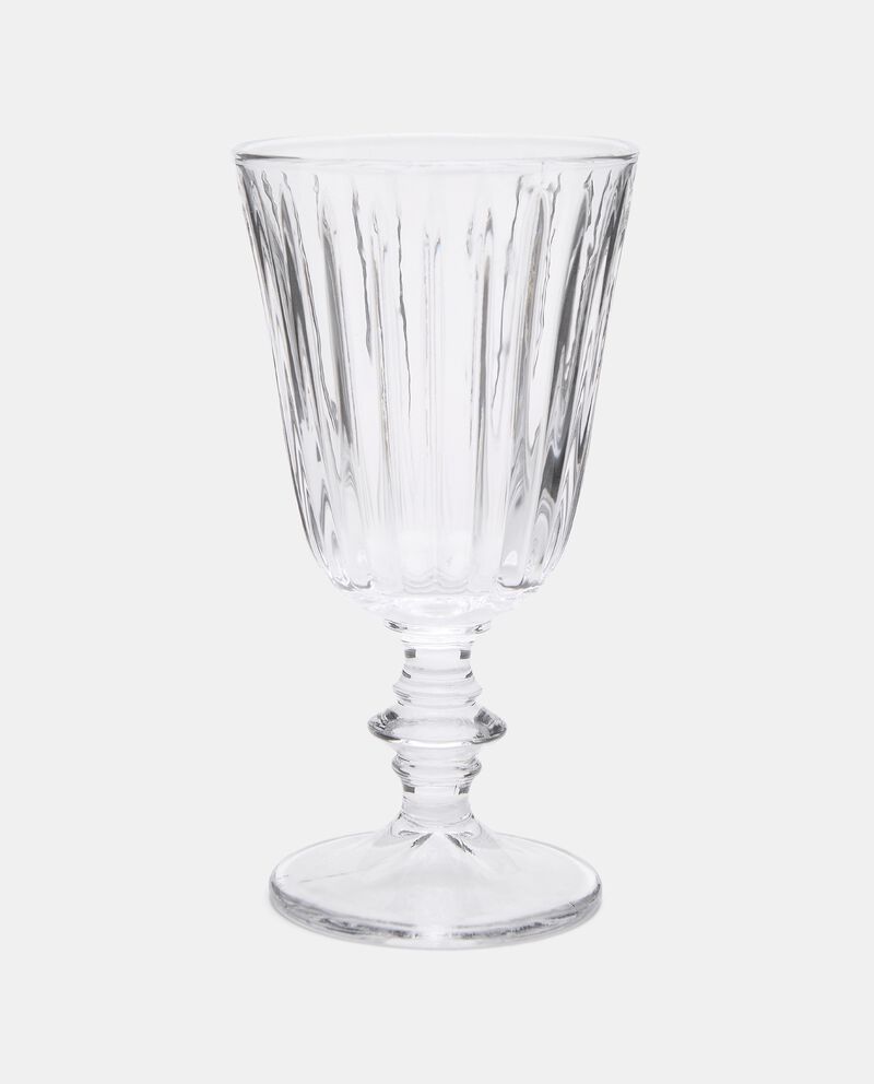 Bicchiere vino con decoro a righe in vetro single tile 0 