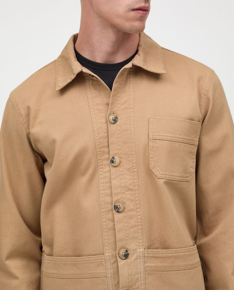 Giacca camicia con tasconi applicati in puro cotone uomo single tile 2 