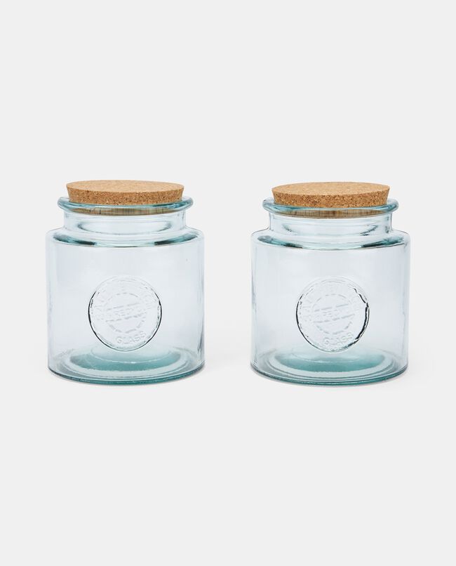 Set 2 barattoli in vetro riciclato Made in Spagna carousel 0