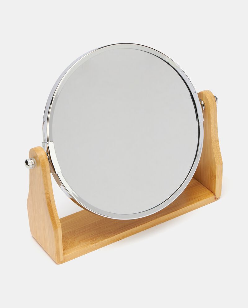 Specchio rotondo con base in bamboo cover