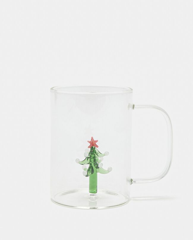 Tazza in vetro con albero Christmas carousel 0