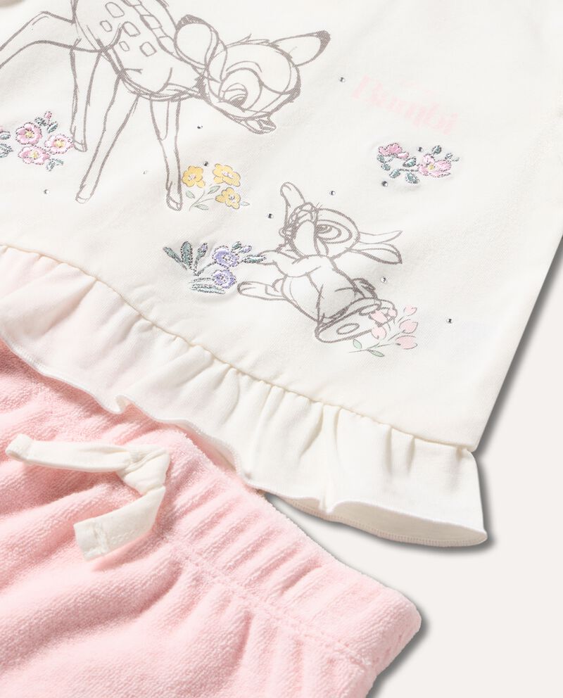 Set Bambi con ricami e stampa neonata single tile 1 cotone