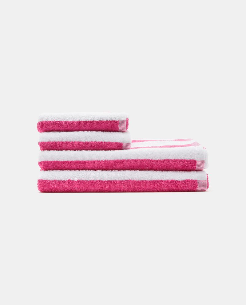 Set di 4 asciugamani a righe in puro cotone cover
