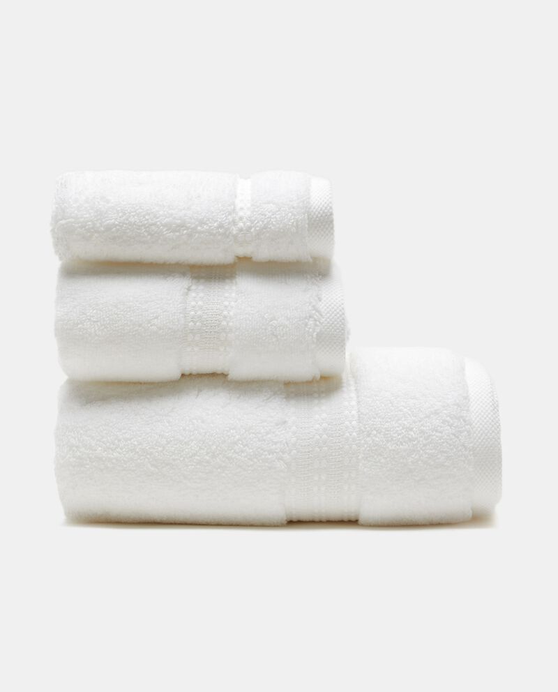 Asciugamano ospite con bordatura in puro cotone single tile 2 null