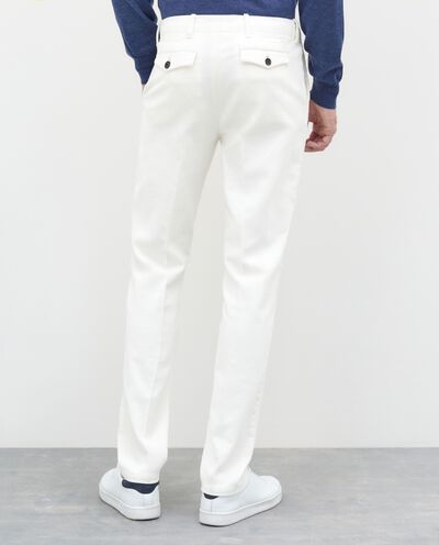 Pantalone in velluto di cotone stretch a coste uomo detail 1