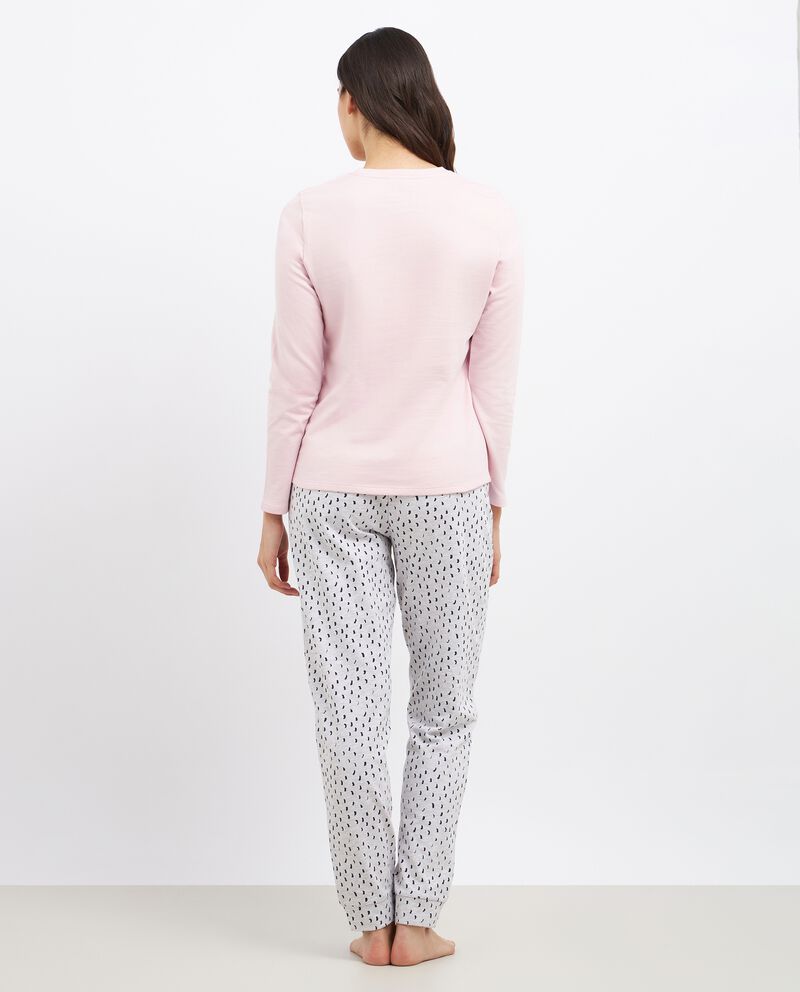 Set pigiama lungo in cotone con stampa glitter donna single tile 1 cotone