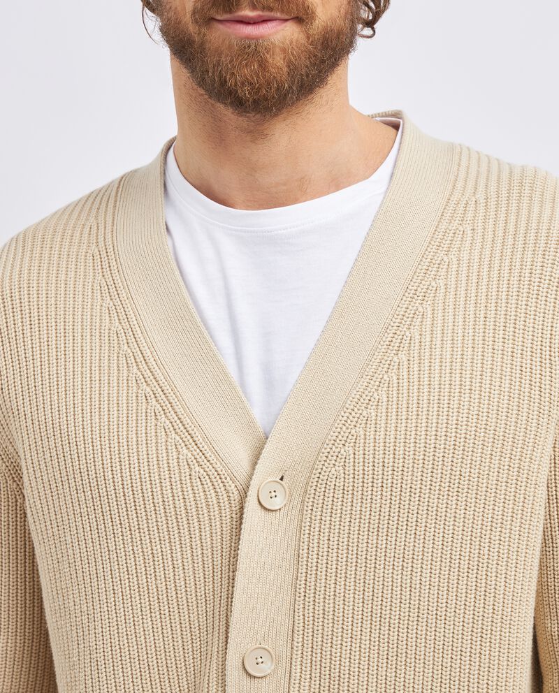 Cardigan tricot in costina di puro cotone uomo single tile 2 cotone