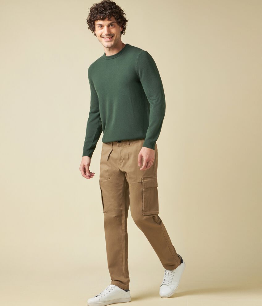 Pantalone cargo in cotone stretch uomo double 1 cotone