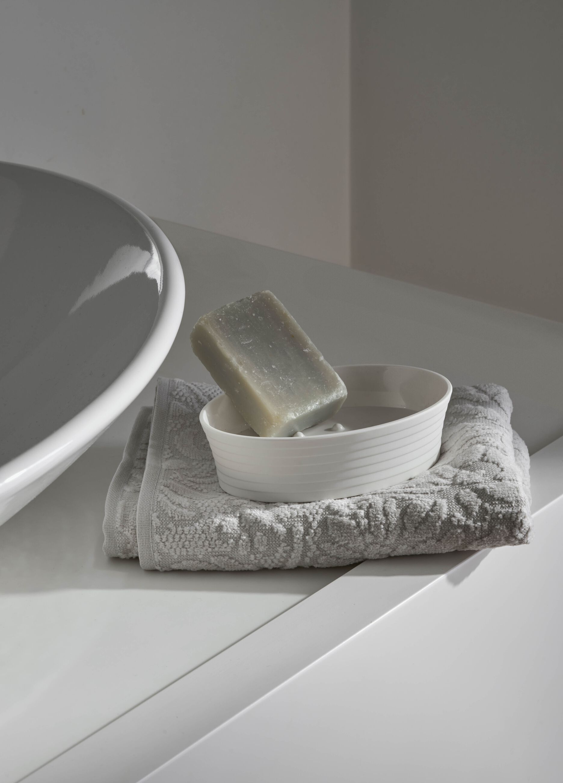 Porta sapone a righe in plastica_0