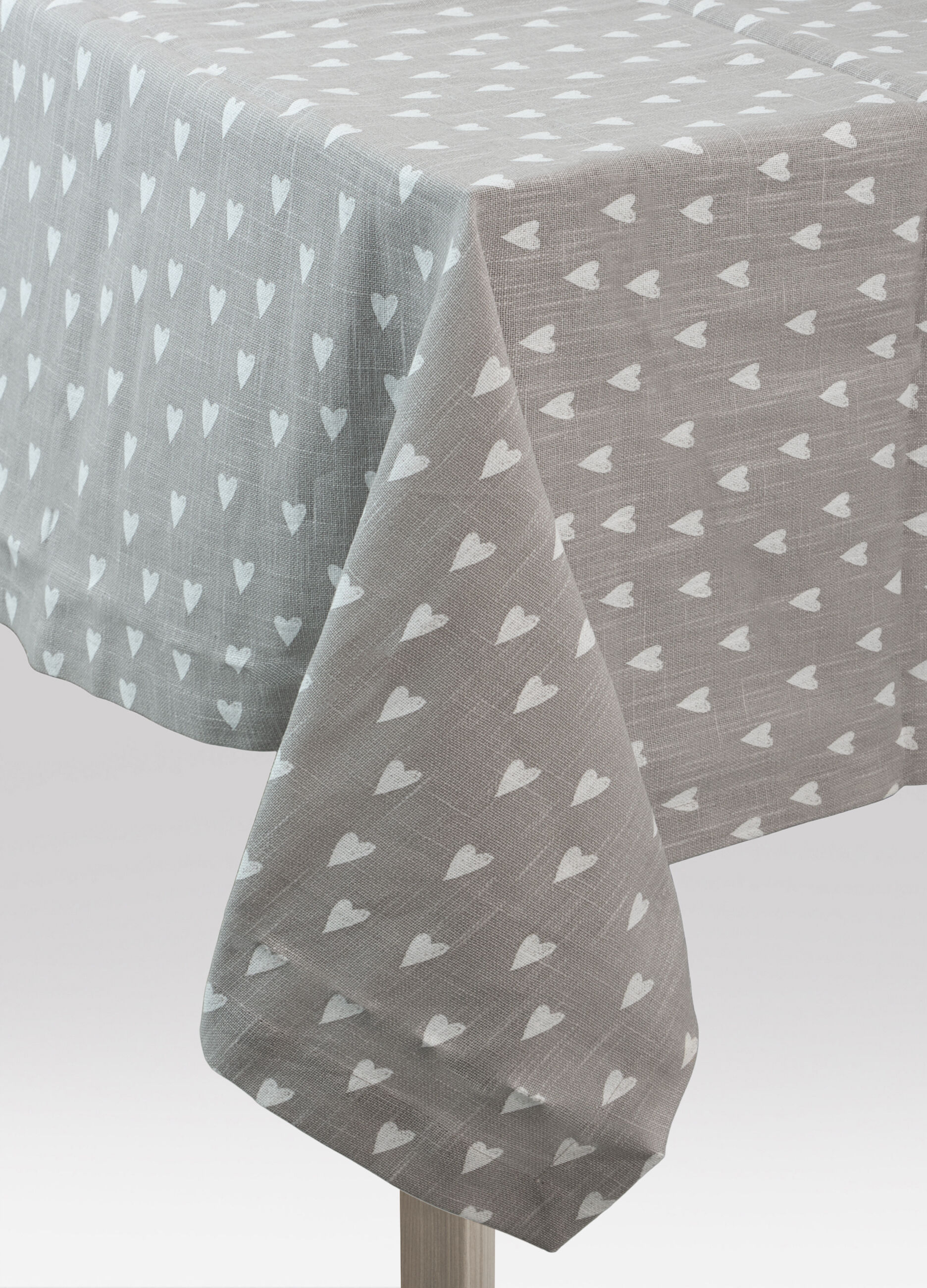 Tovaglia quadrata in cotone a cuori_0