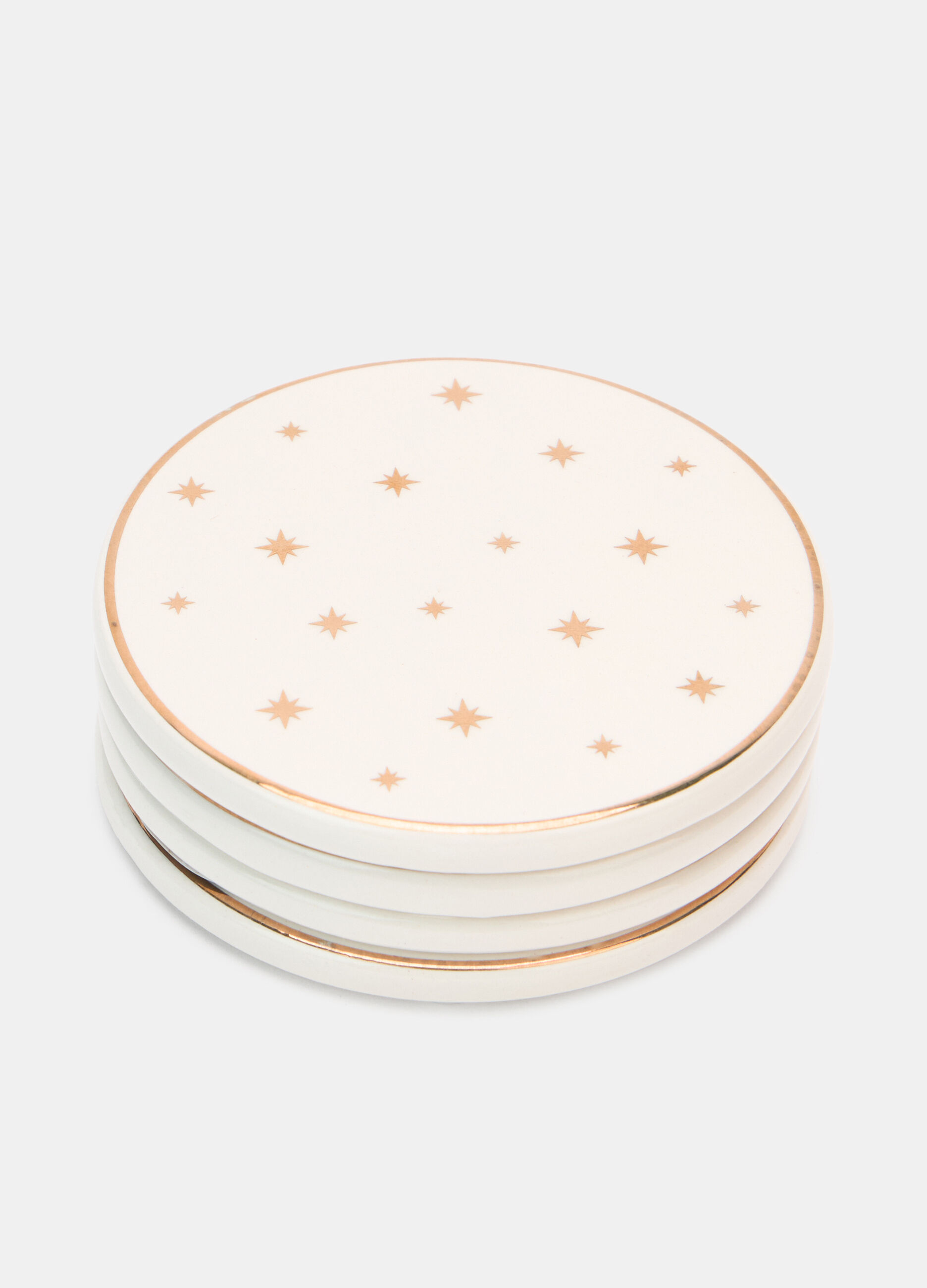 Set 4 sottobicchieri in ceramica con stelle dorate_1