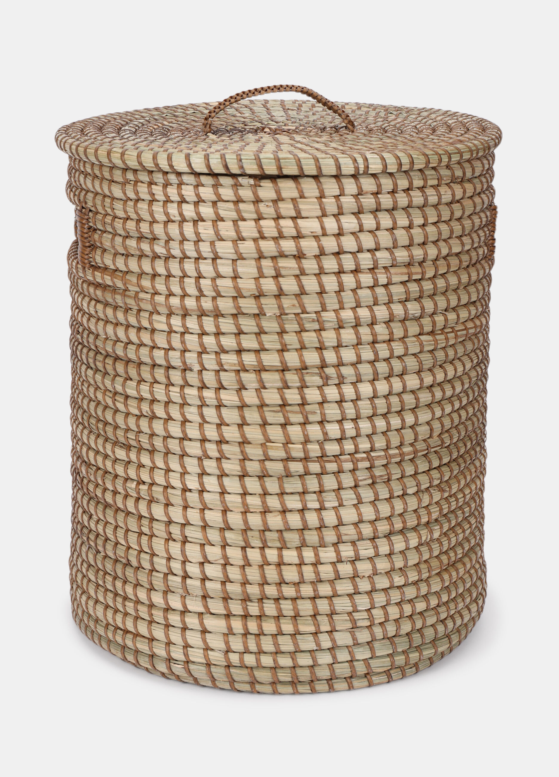 Cesta portabiancheria intrecciata con coperchio_0