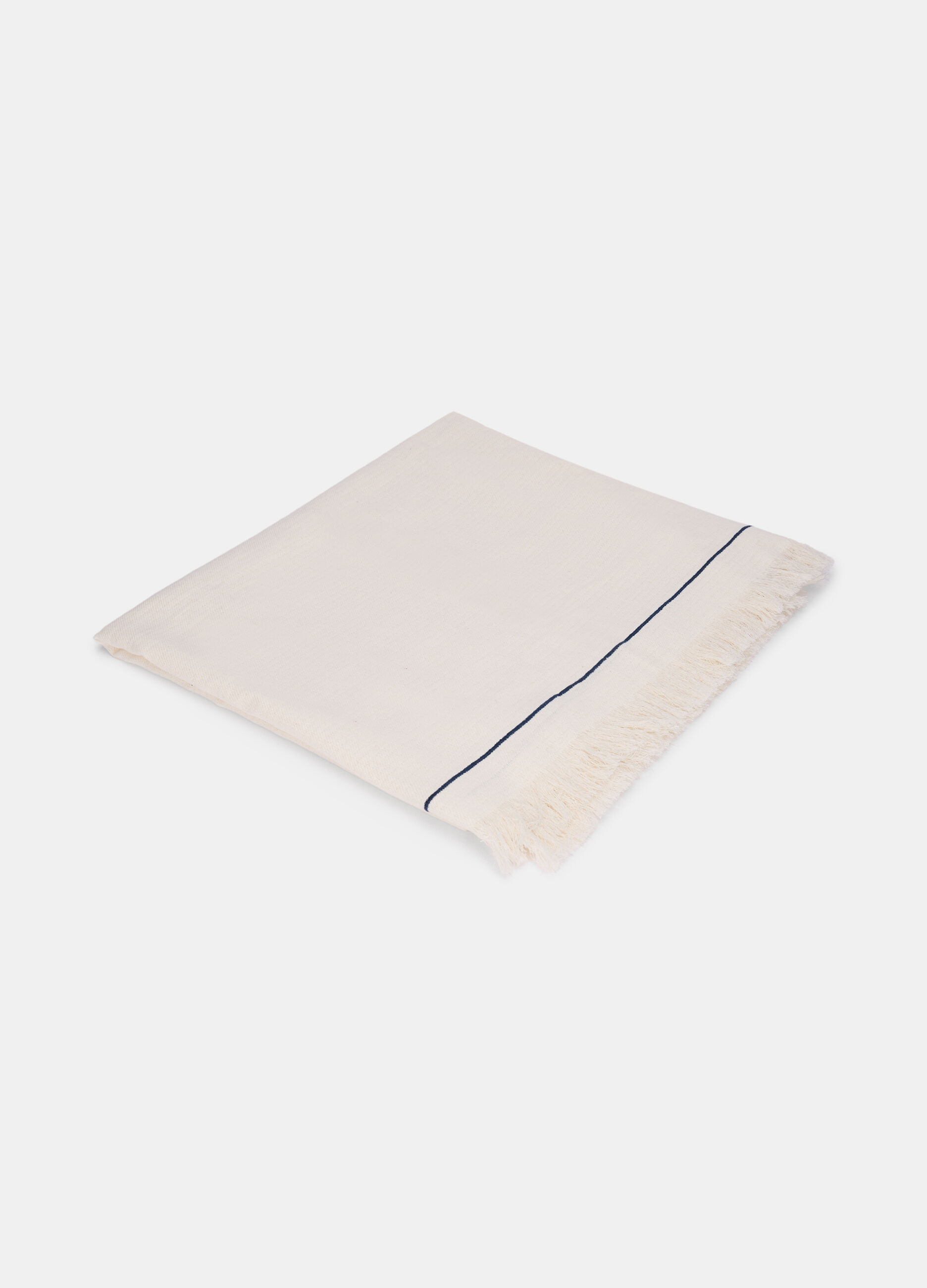 Coperta leggera in cotone con frange_0