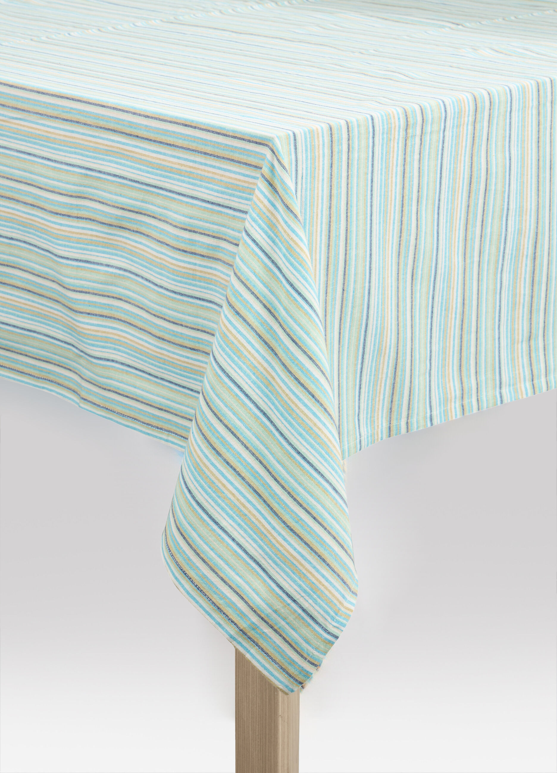 8-Seater tablecloth in striped cotton_0