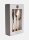 Set posate in acciaio inox dorato_0