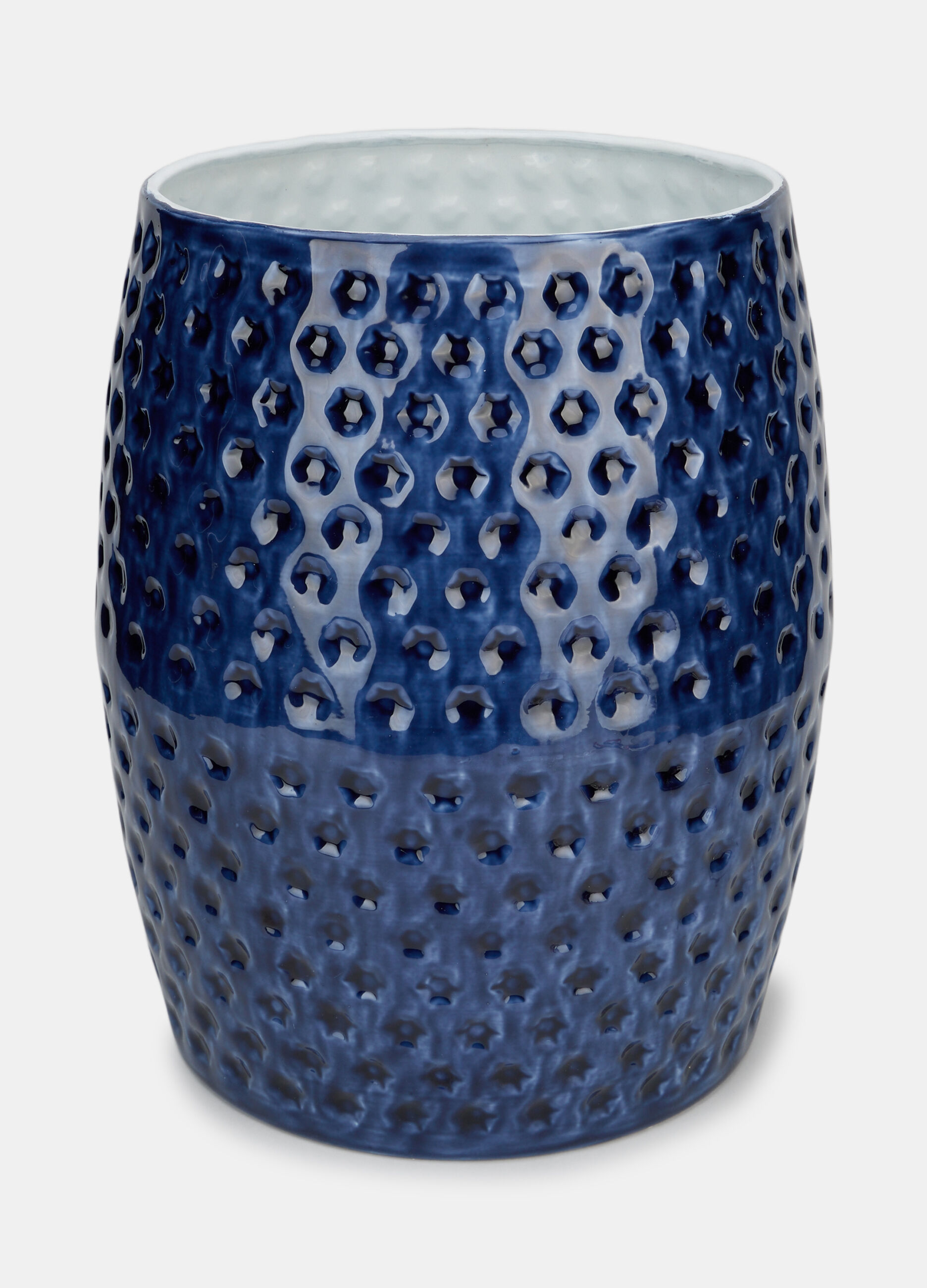 Vaso metallico blu texturizzato_0