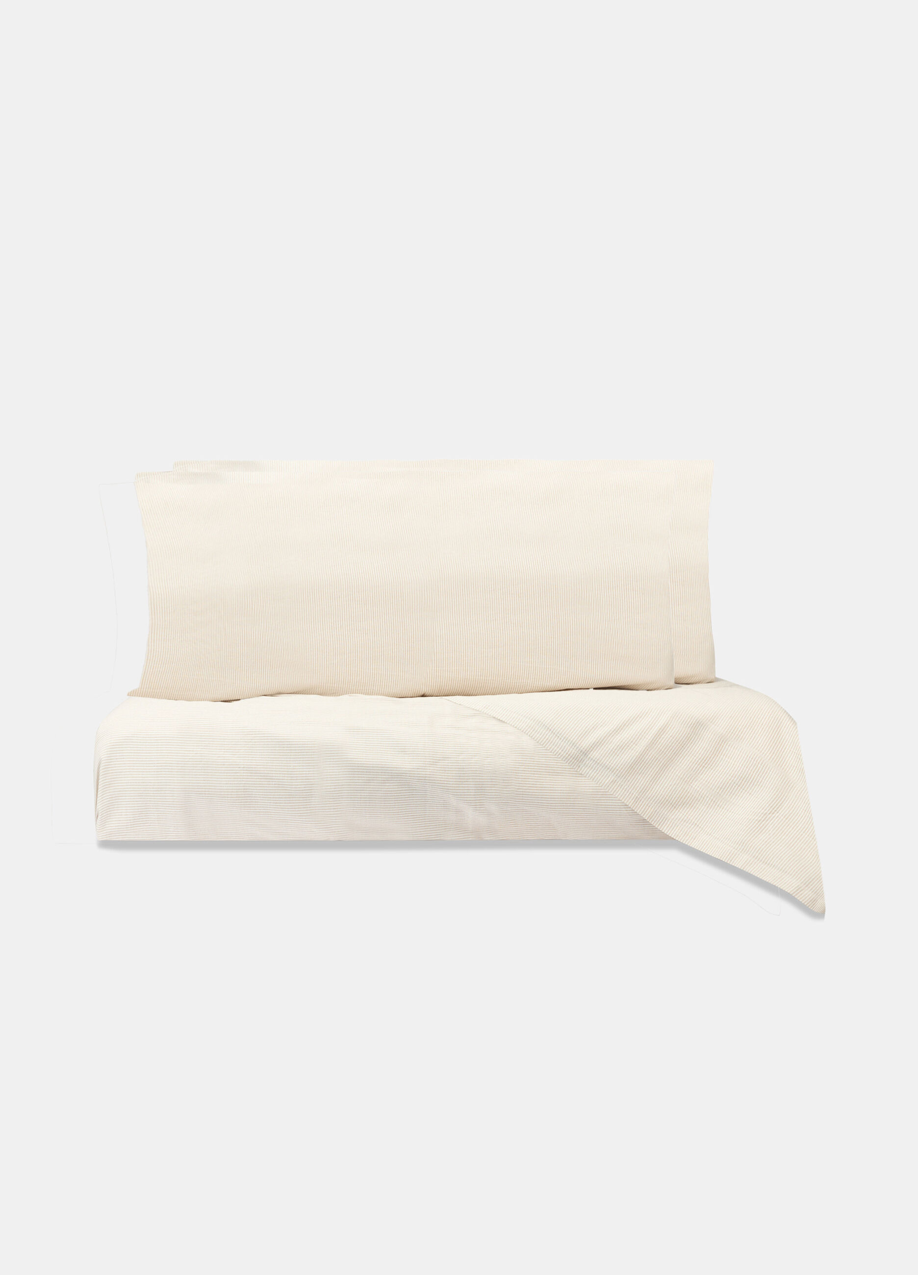 Parure lenzuolo matrimoniale in cotone tinto filo a righe_0