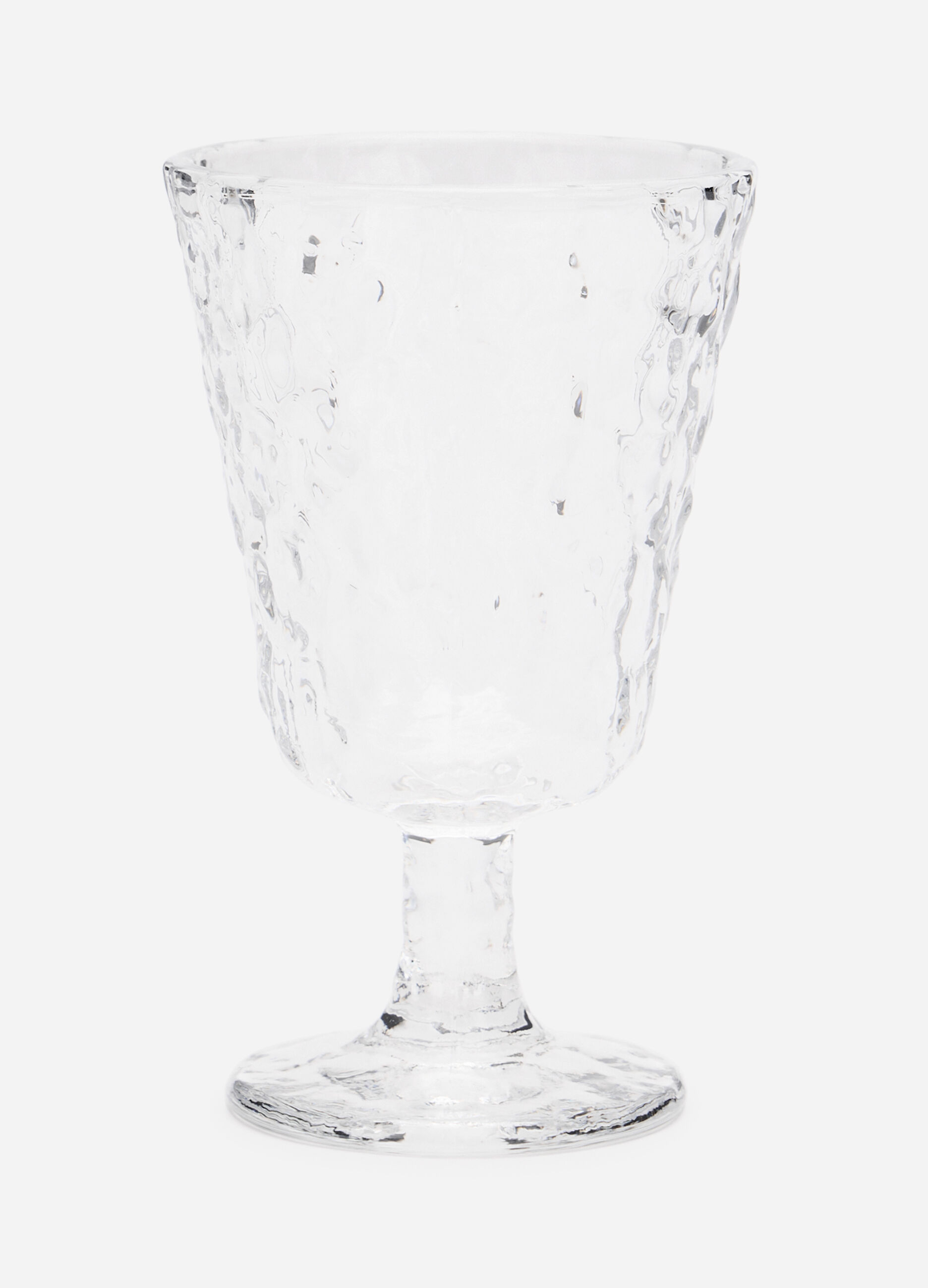 Clear wavy glass goblet_0