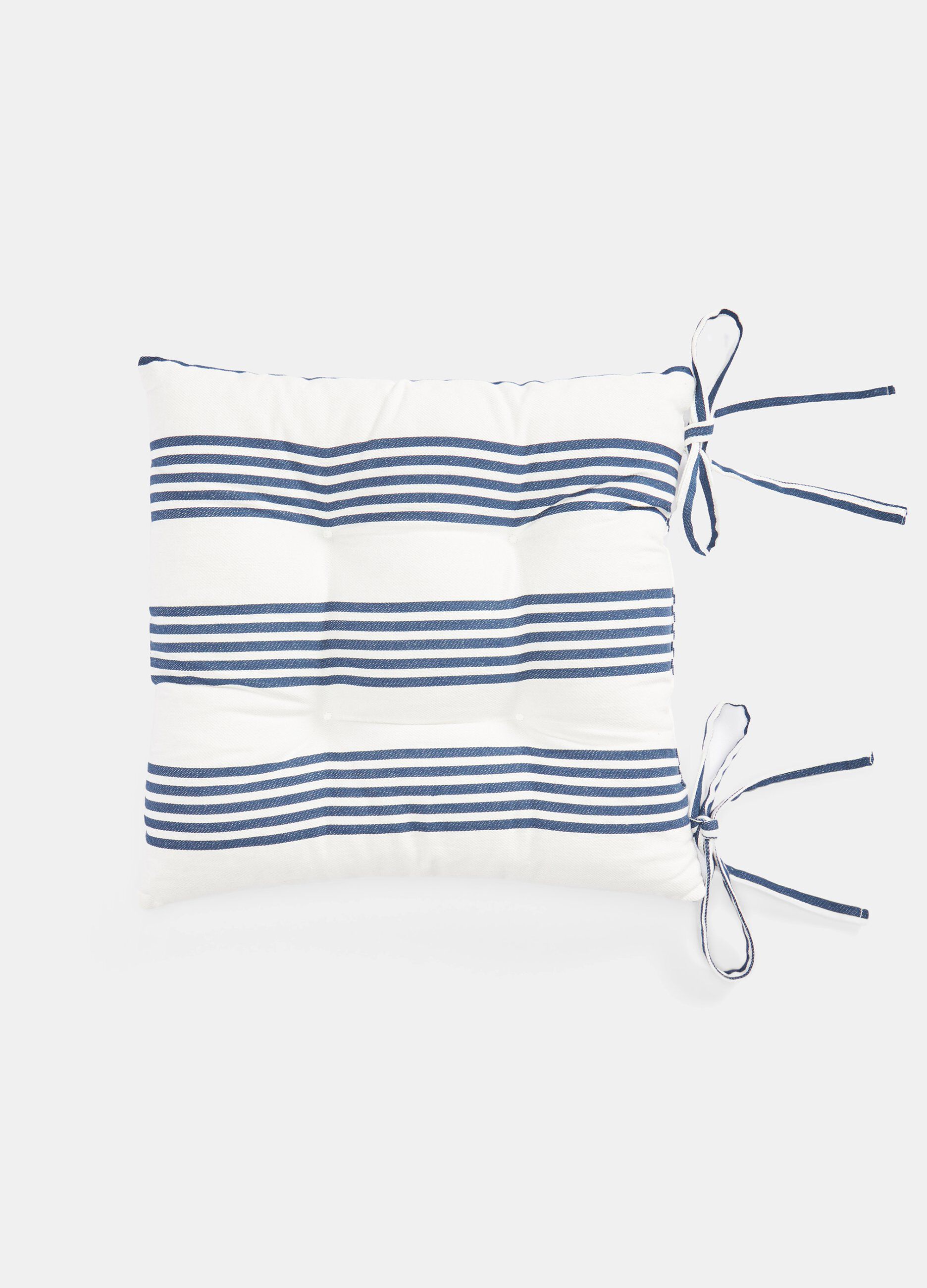 Cuscino coprisedia a righe in cotone_0