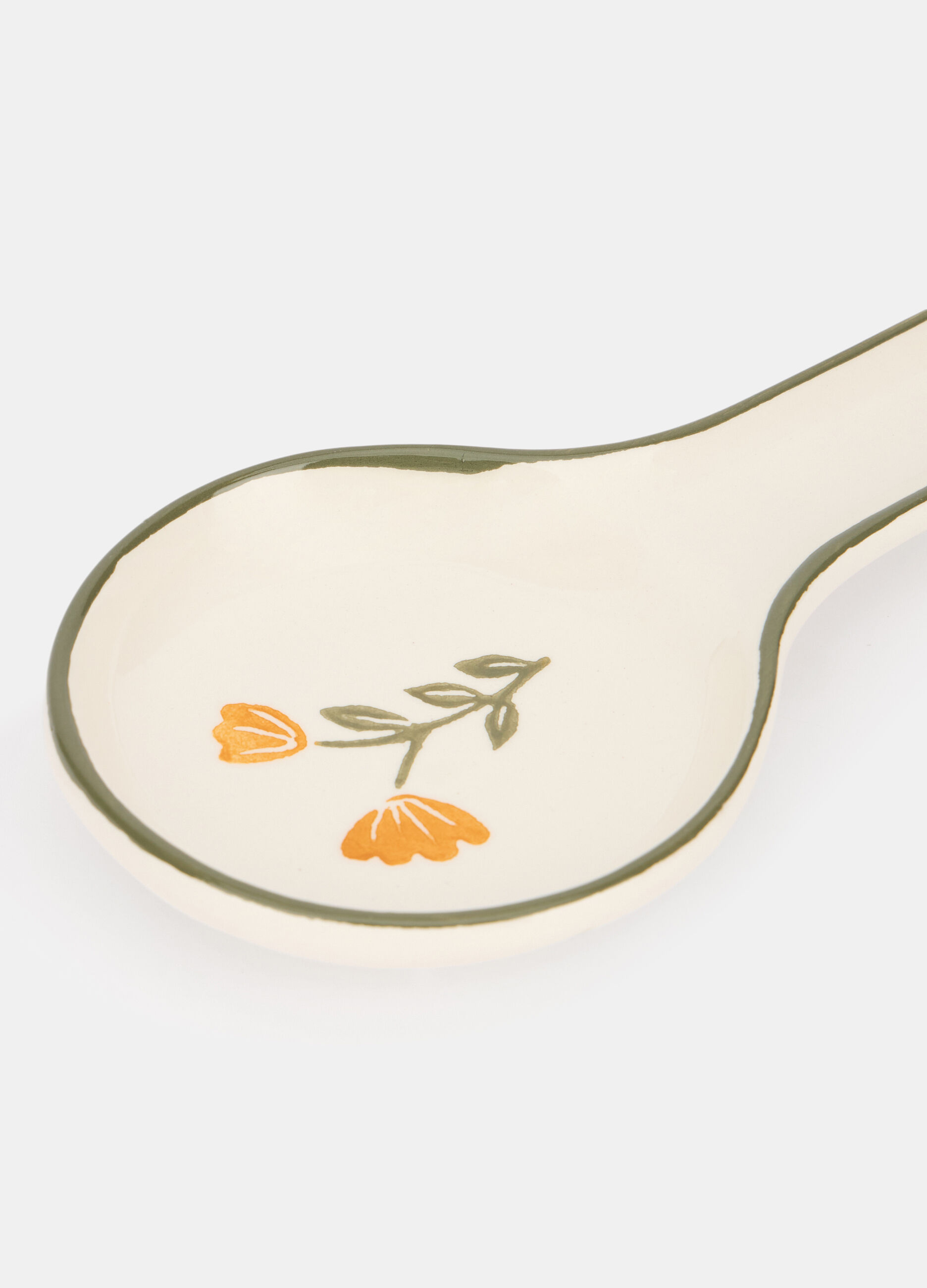 Poggia mestolo in ceramica con fiore_1