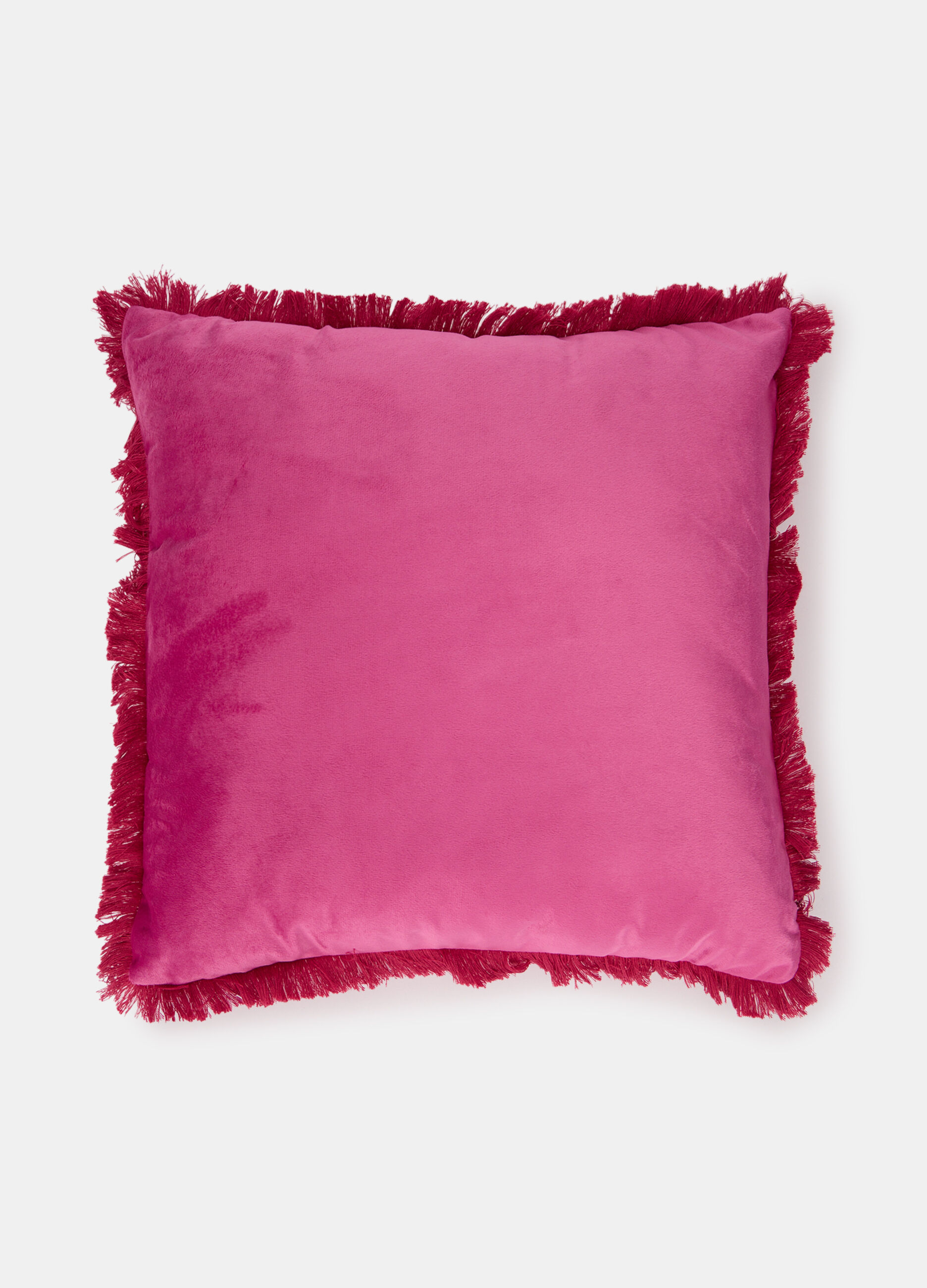 Cuscino in velluto con frange_0