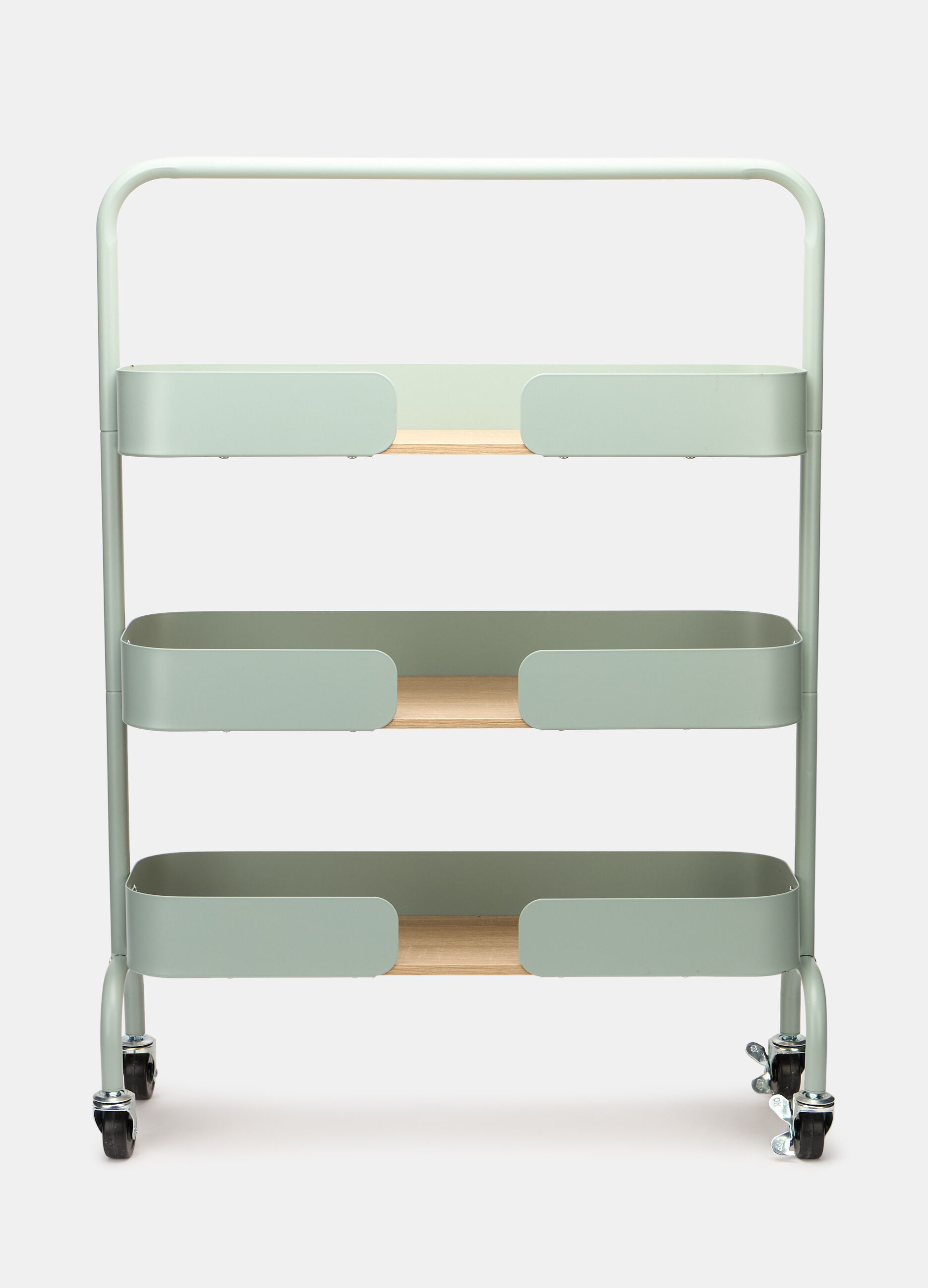 Multi-shelf trolley in iron with wheels_0