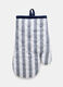 Striped oven mitt in 100% cotton_0