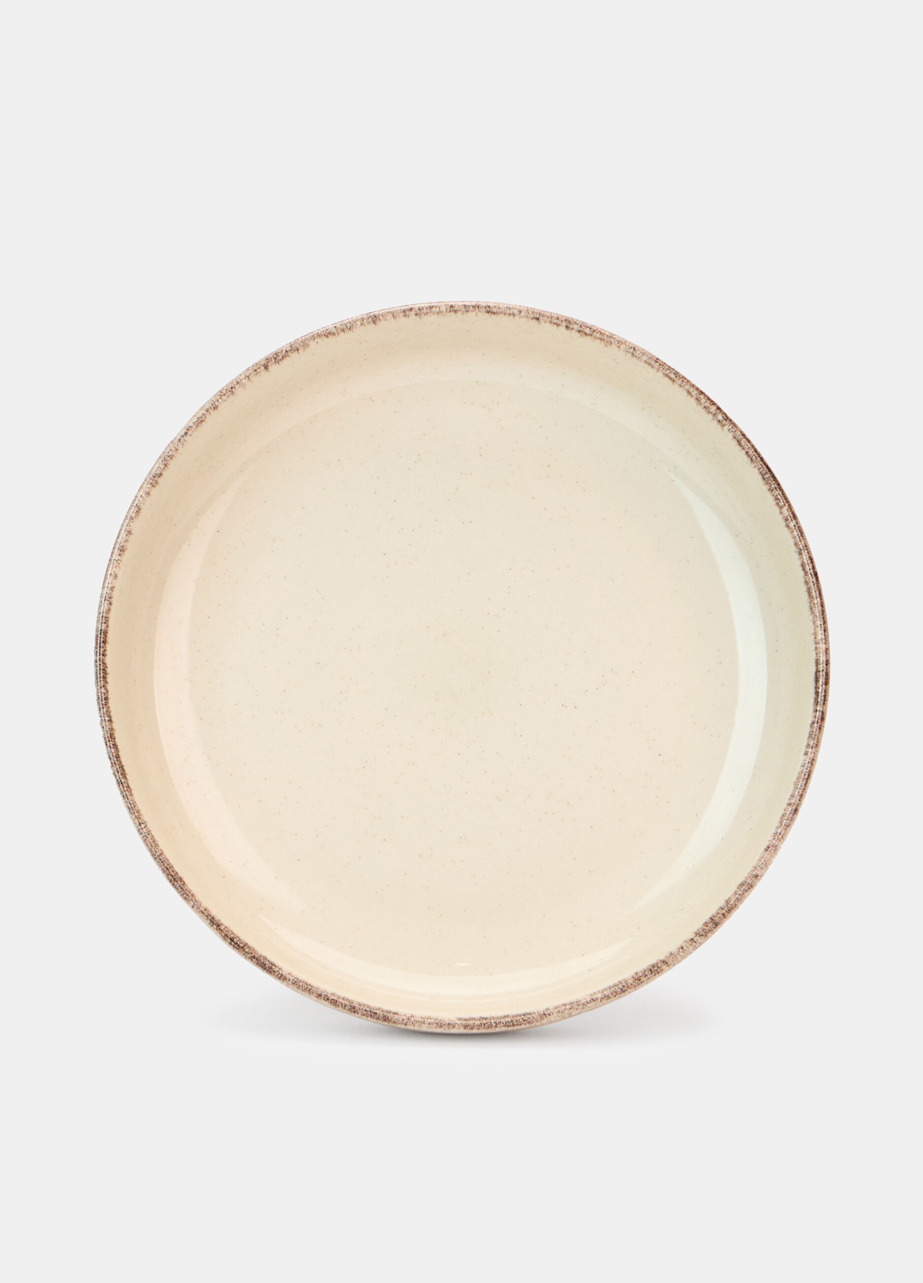 Piatto piano in ceramica con bordo_0