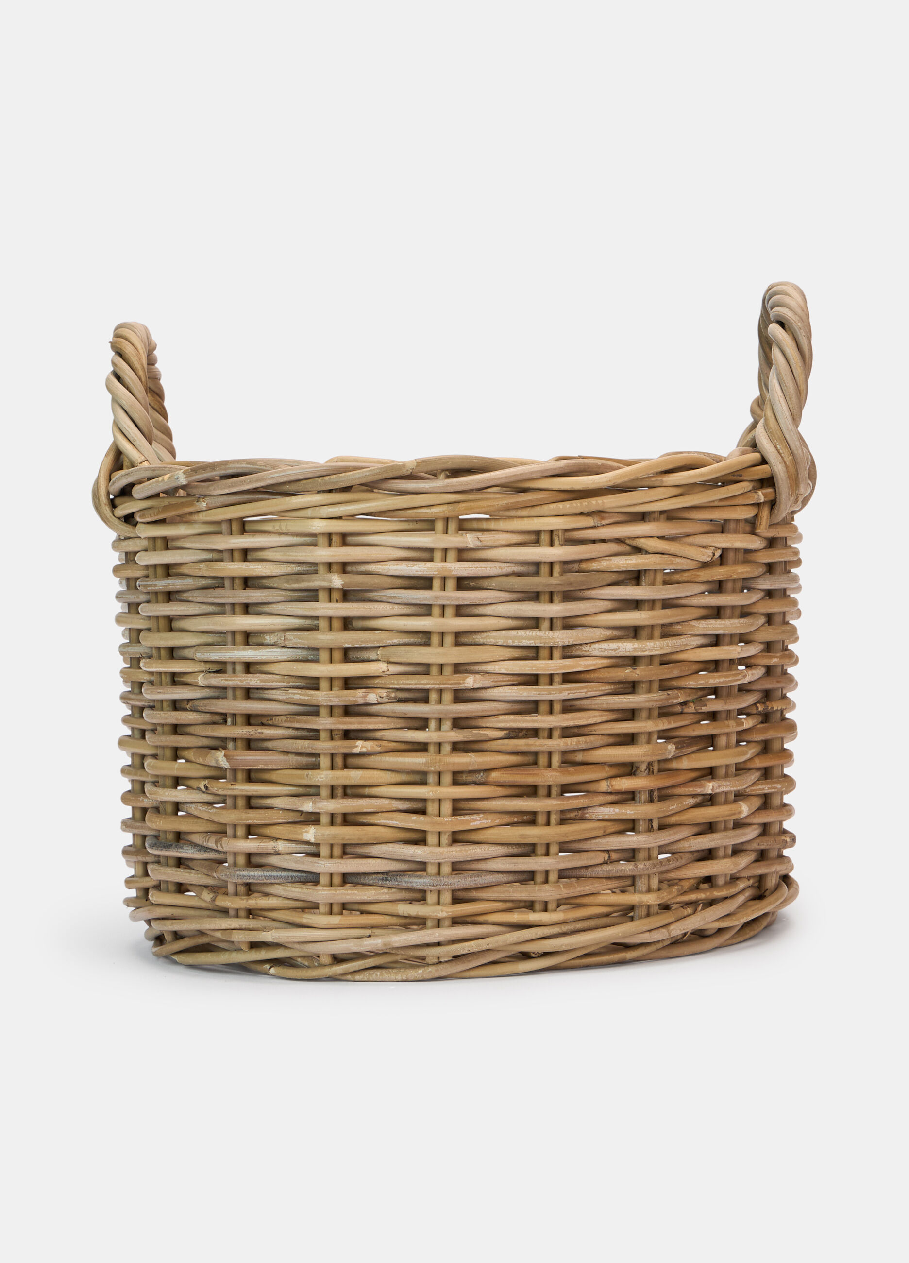 Cesto rotondo medio in vimini con manici_0