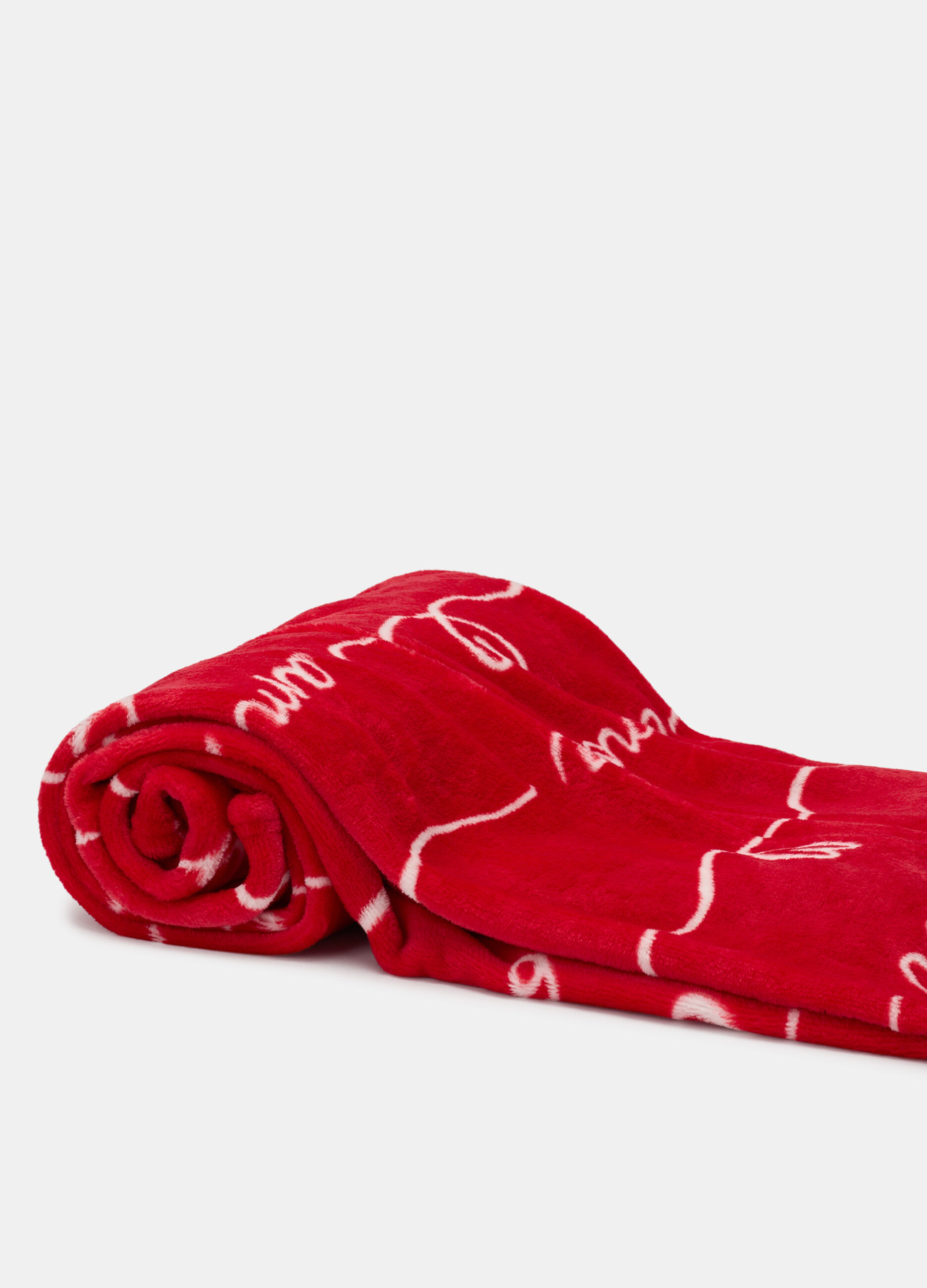 Plaid in pile con stampa love_1