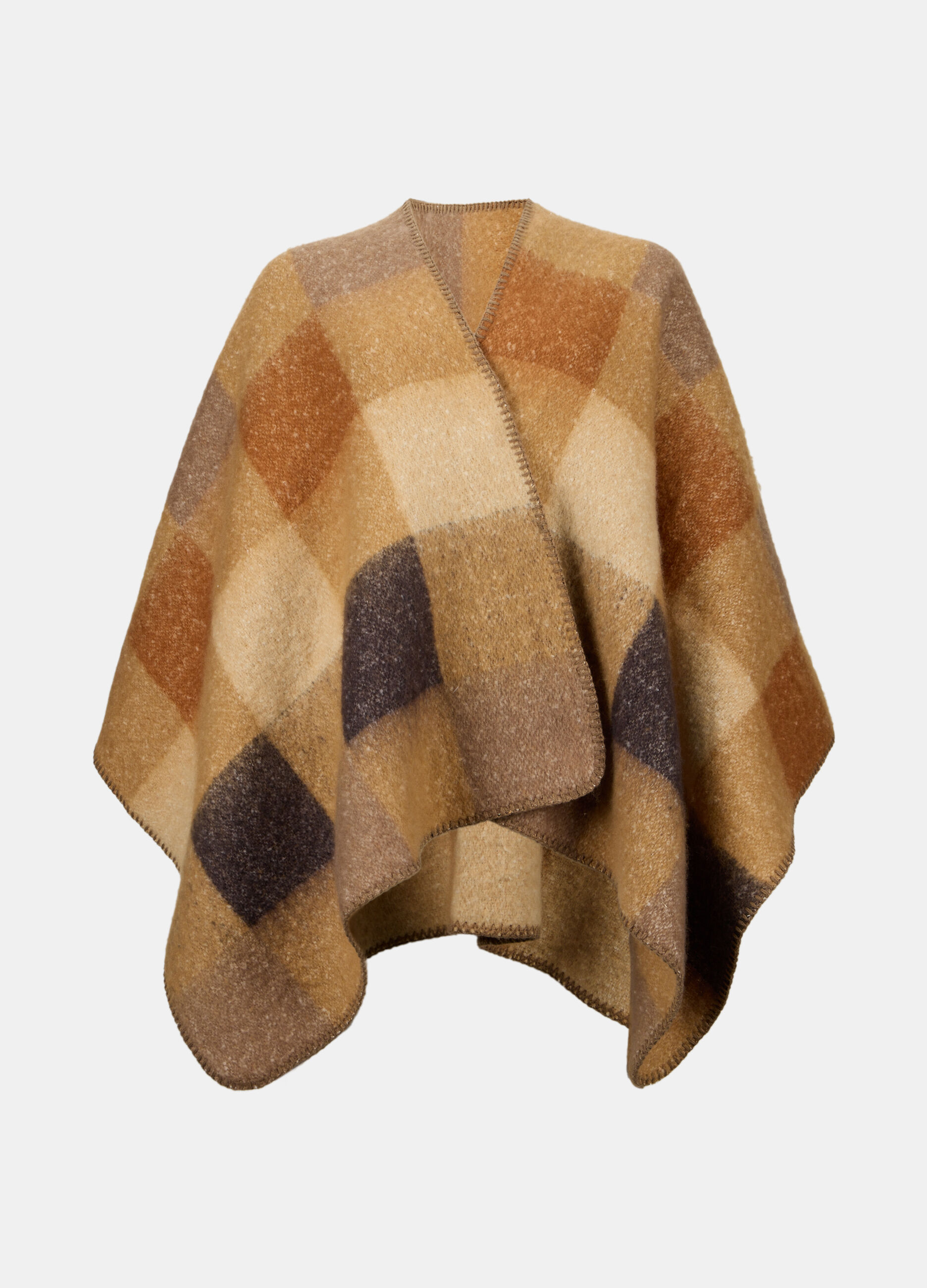 Poncho aperto a quadri_0