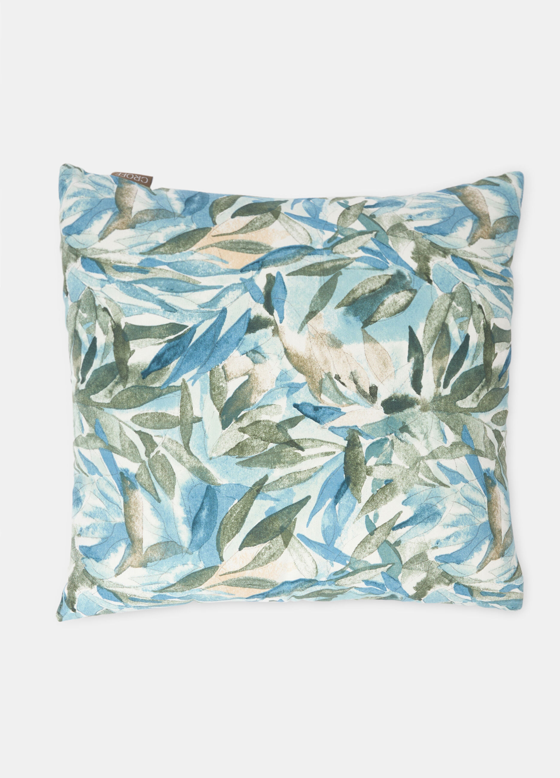 Cuscino quadrato in cotone a fiori_0