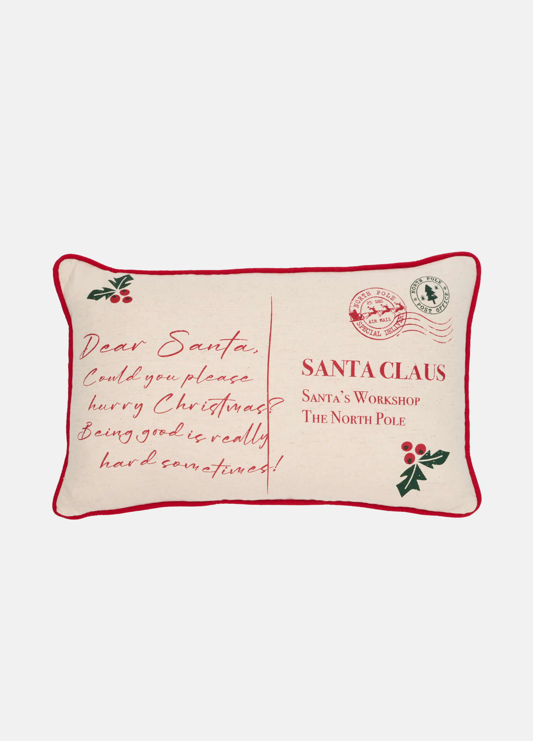 Cuscino Santa Claus in cotone e lino_0