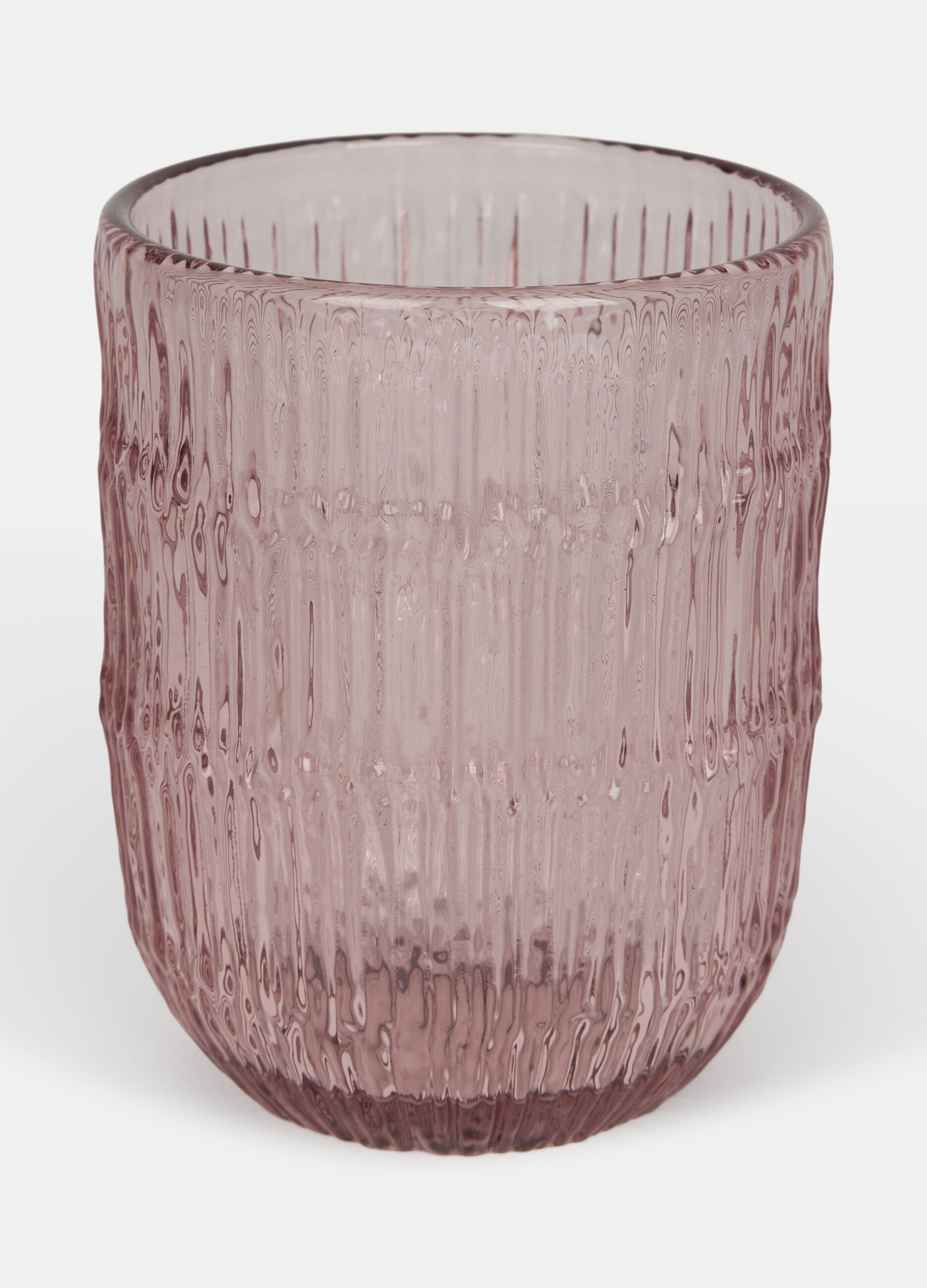 Bicchiere rosa con texture zigrinata