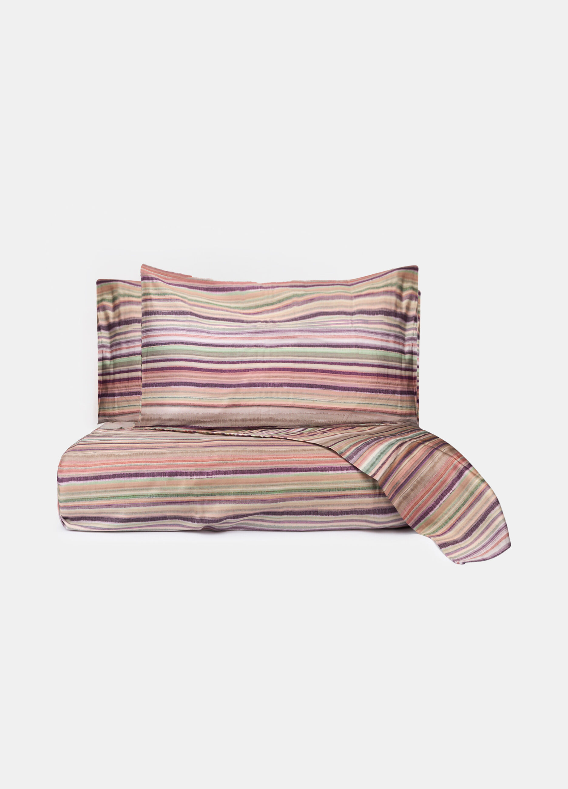 Parure lenzuolo matrimoniale a righe sfumate_0