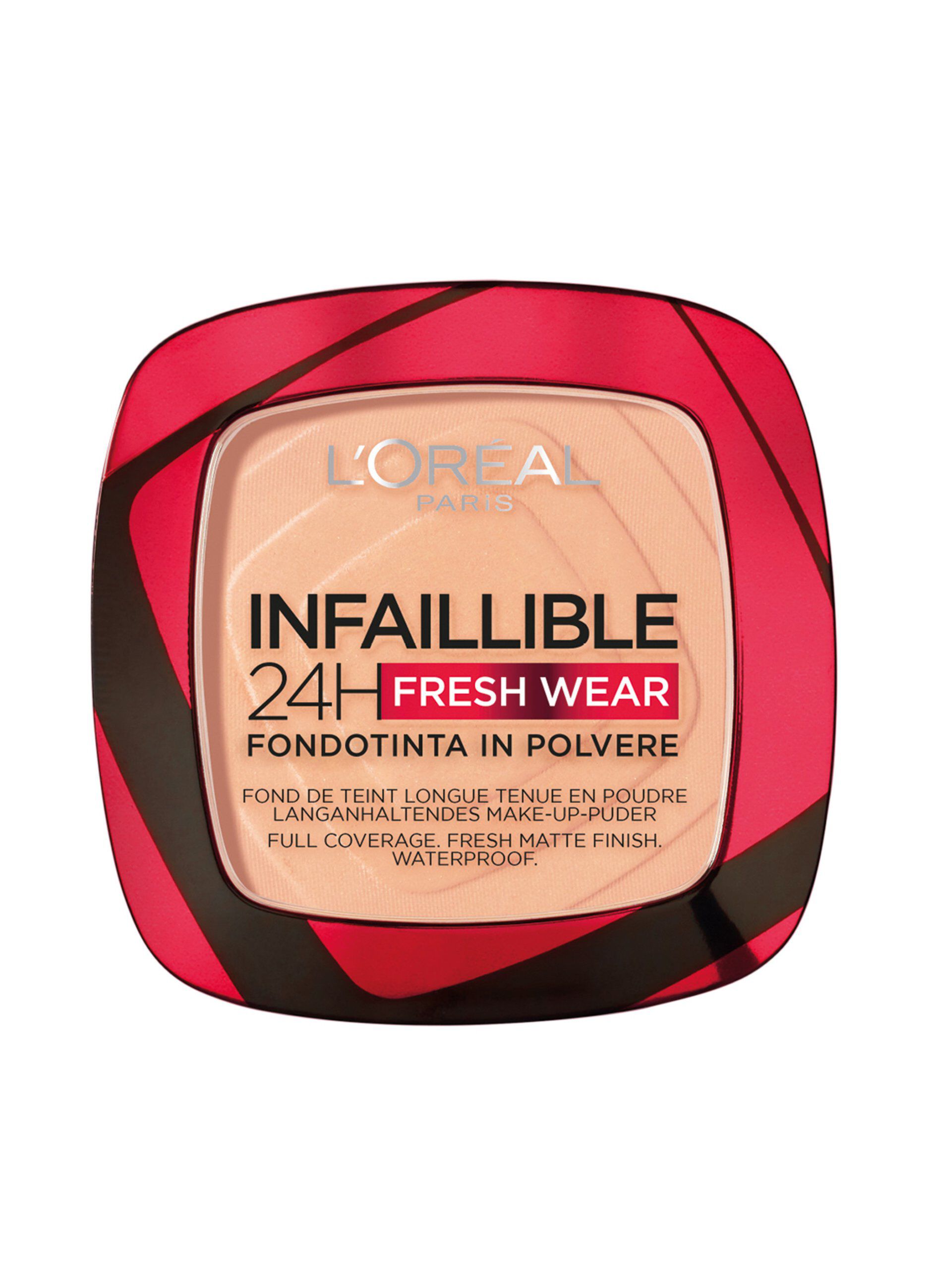 L'Oréal Paris Fondotinta compatto Infaillible 24H Fresh Wear, Formula in Polvere a Lunga Tenuta, Mask-Friendly, Low-Transfer e Waterproof, Copre come un fondotinta e opacizza come una polvere, 245 Miel Dore/Golden Honey._0