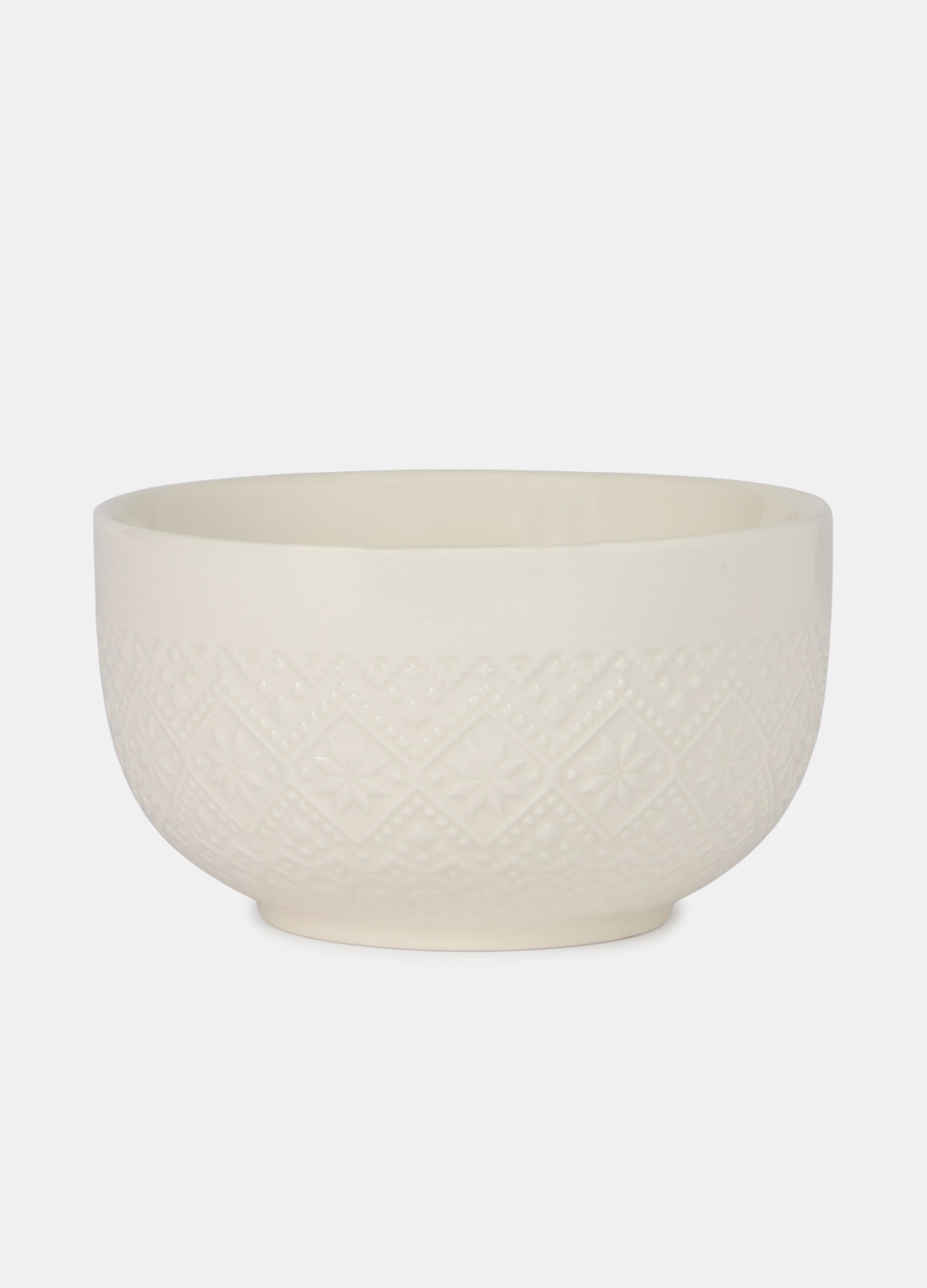 Ciotola in ceramica con motivo in rilievo_0