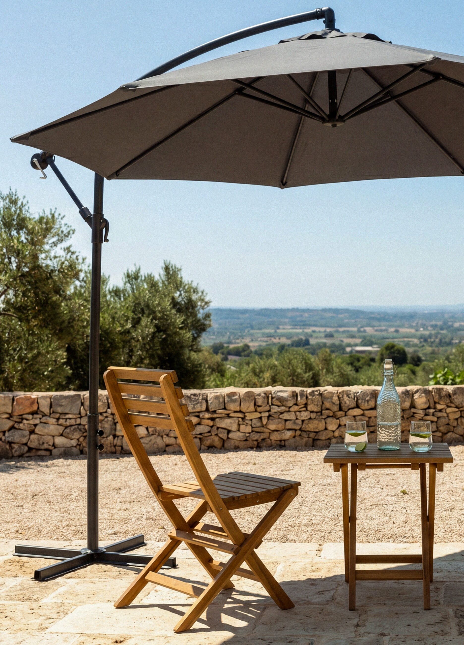 Ombrellone da giardino con base