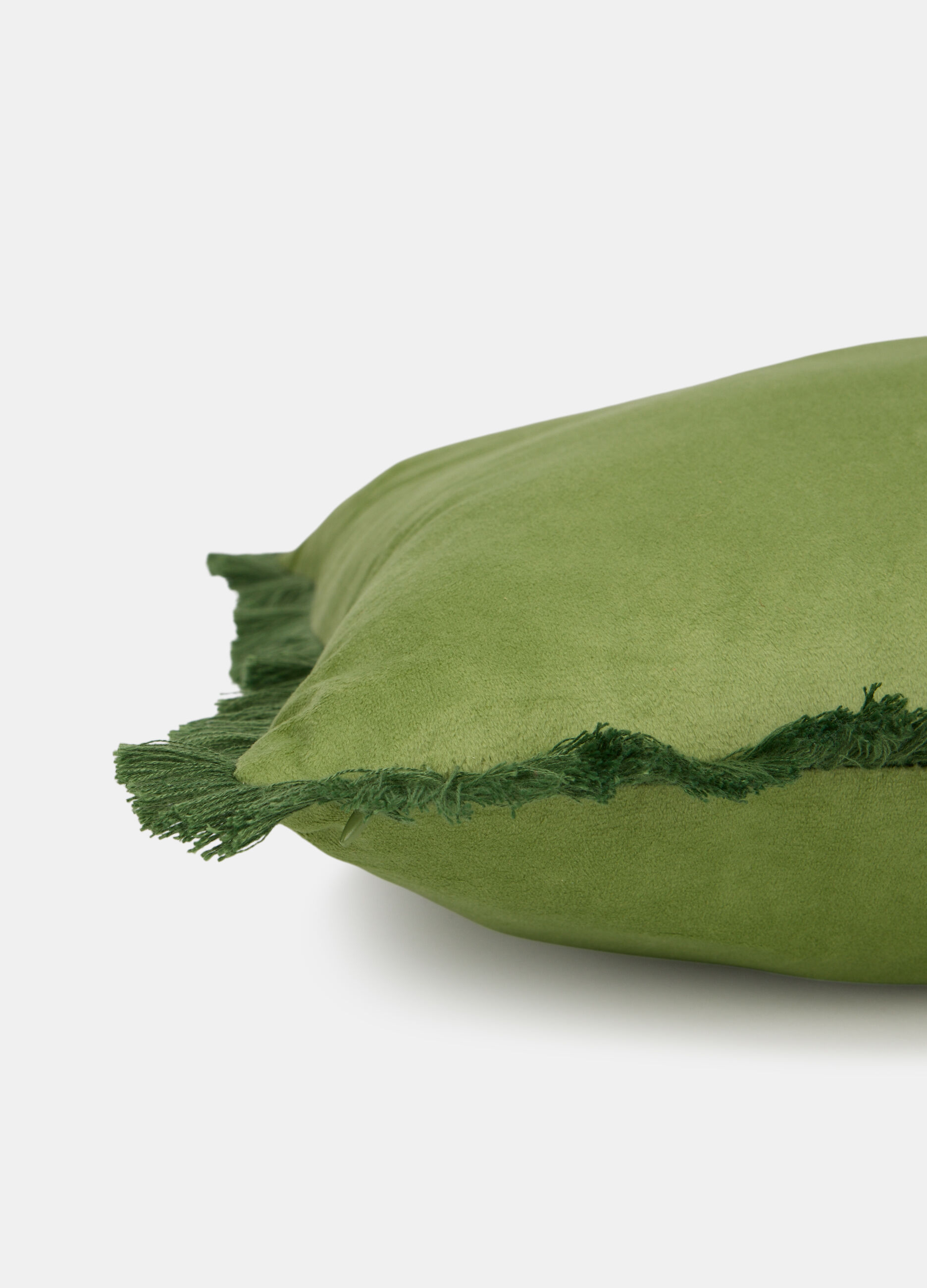 Cuscino in velluto con frange_1