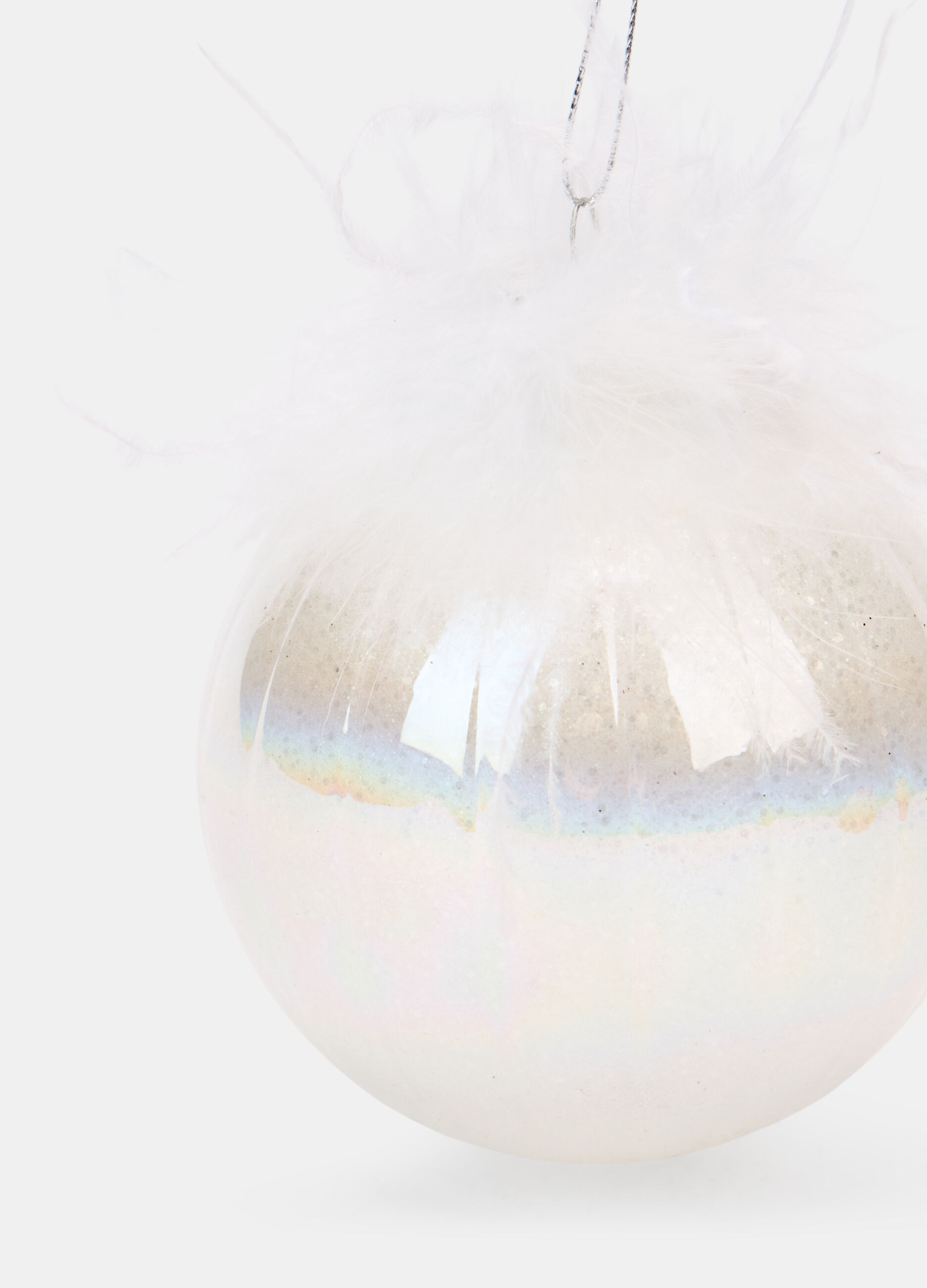 Pallina in vetro con piume_1