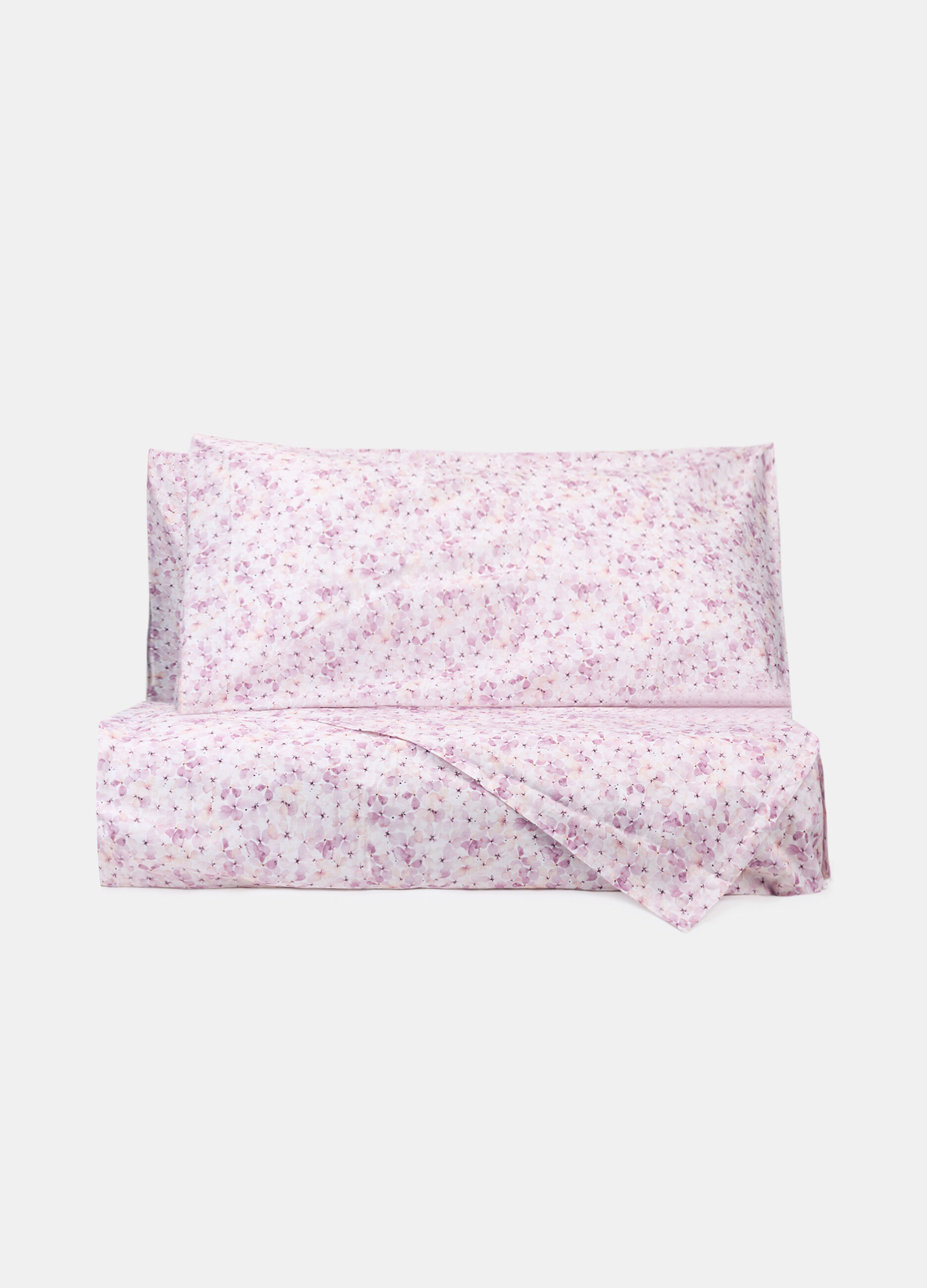 Parure lenzuolo singolo con stampa a fiori_0