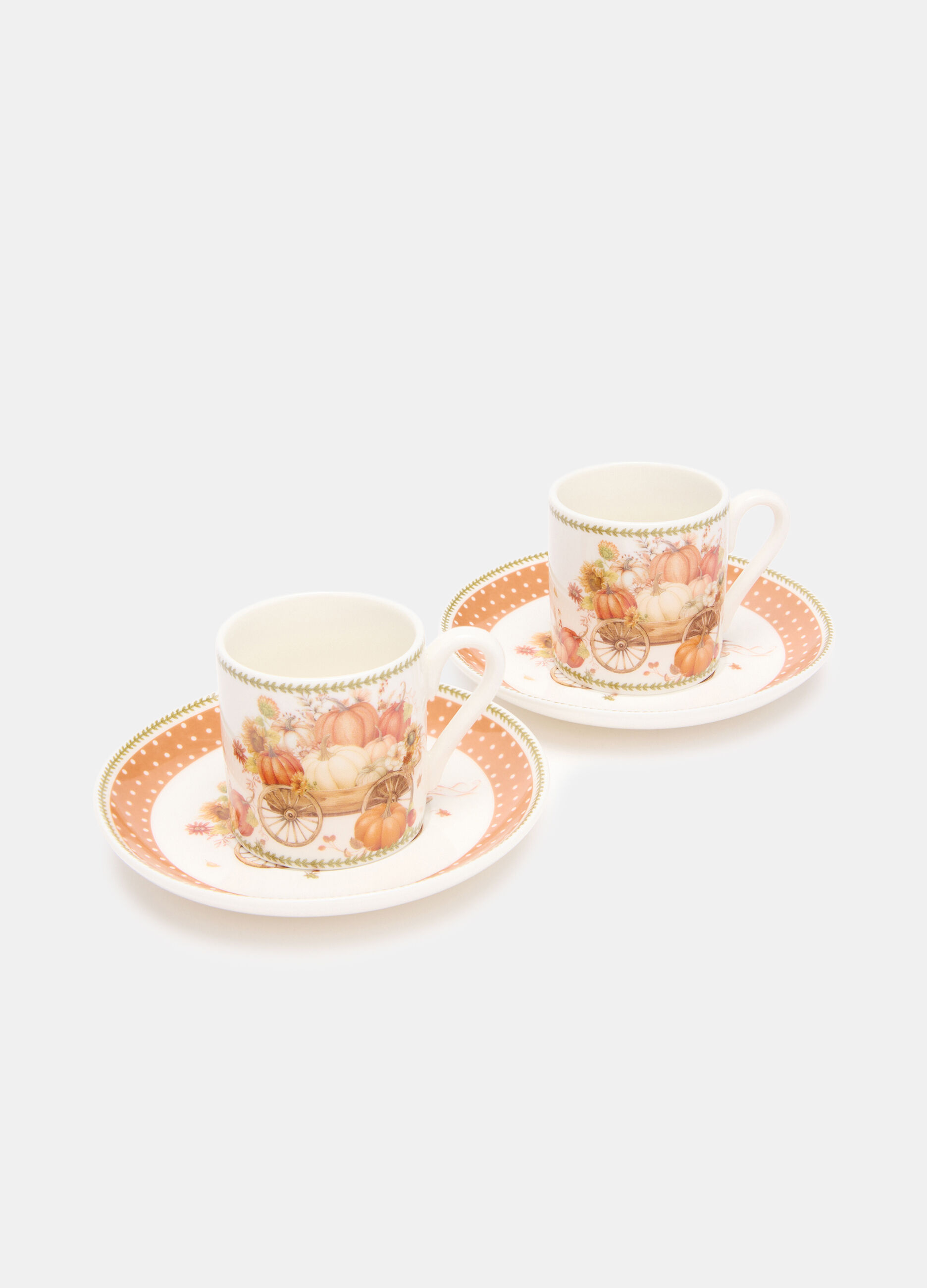 Set tazzine in ceramica con stampa zucca_1