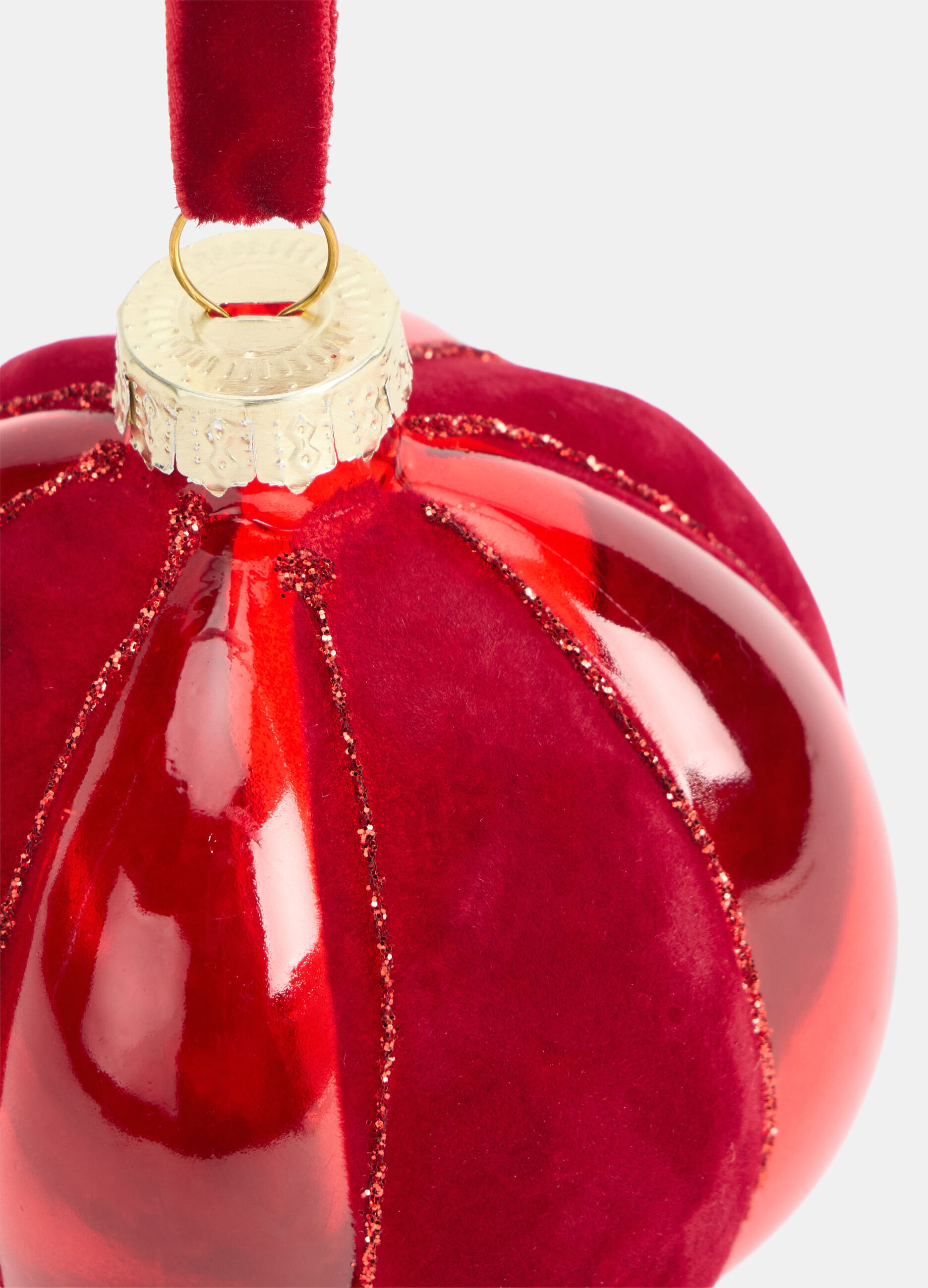 Pallina di Natale in vetro e velluto_1