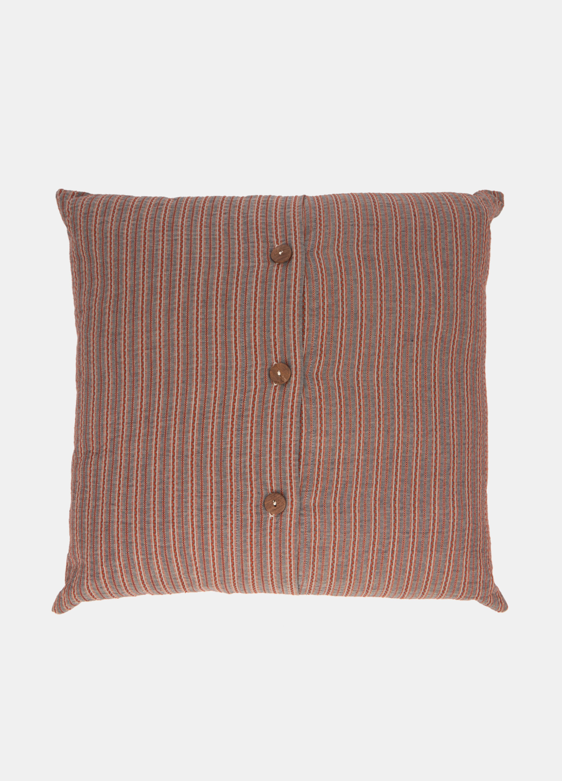 Cuscino imbottito in cotone a righe_0