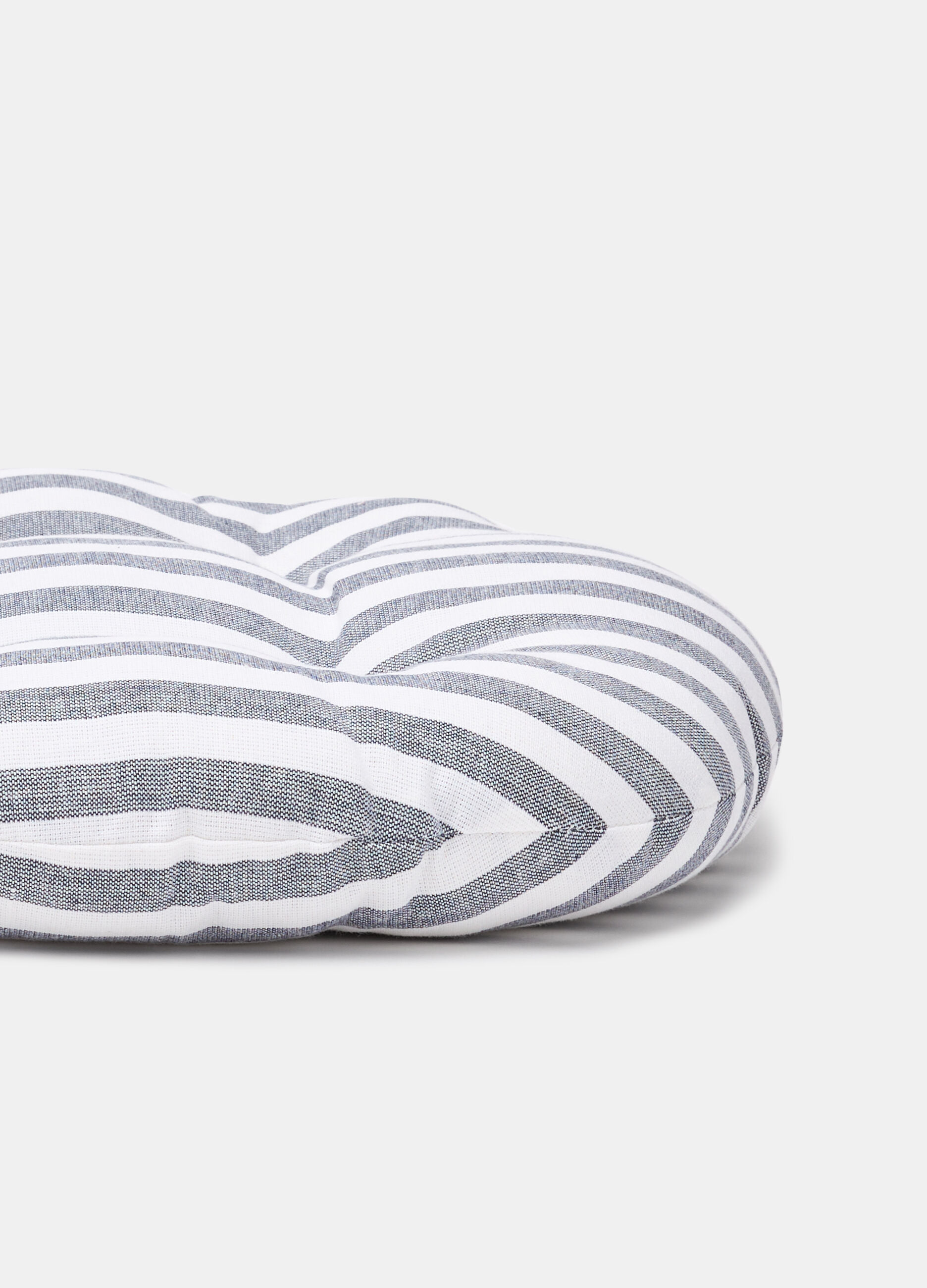 Striped round seat pad in 100% cotton_1