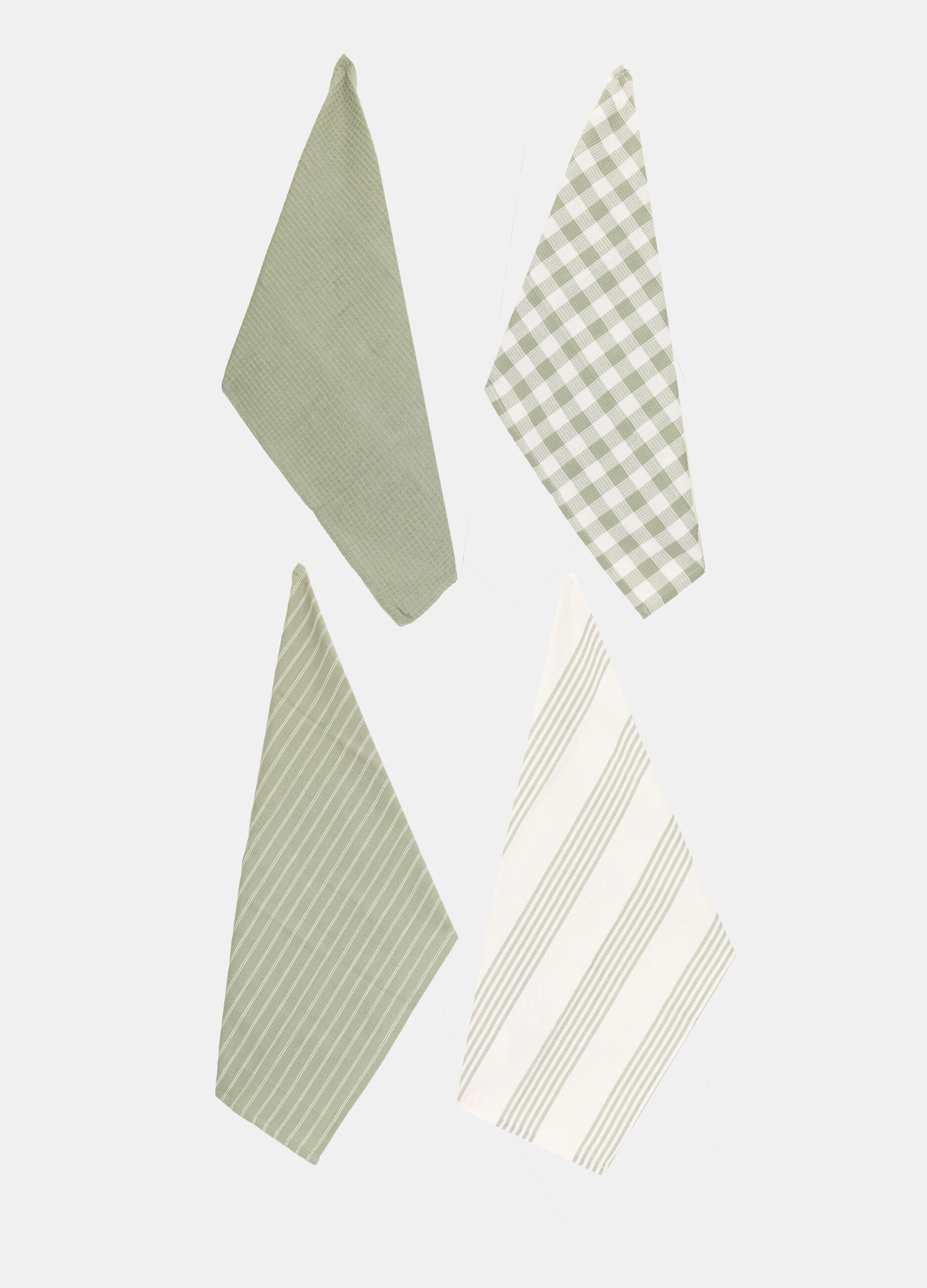 Set 4 strofinacci in puro cotone_0