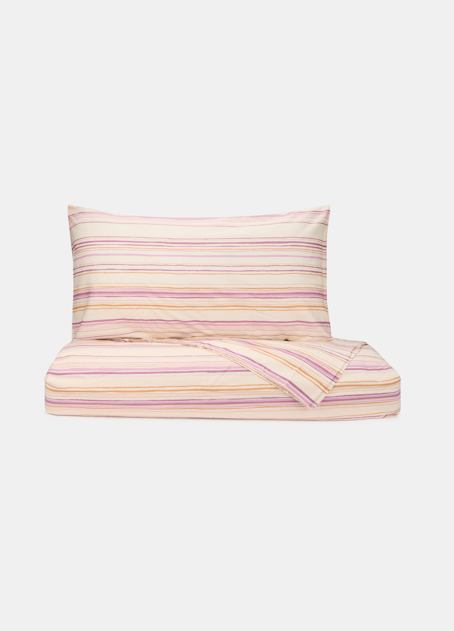 Parure copripiumino a una piazza a righe_0